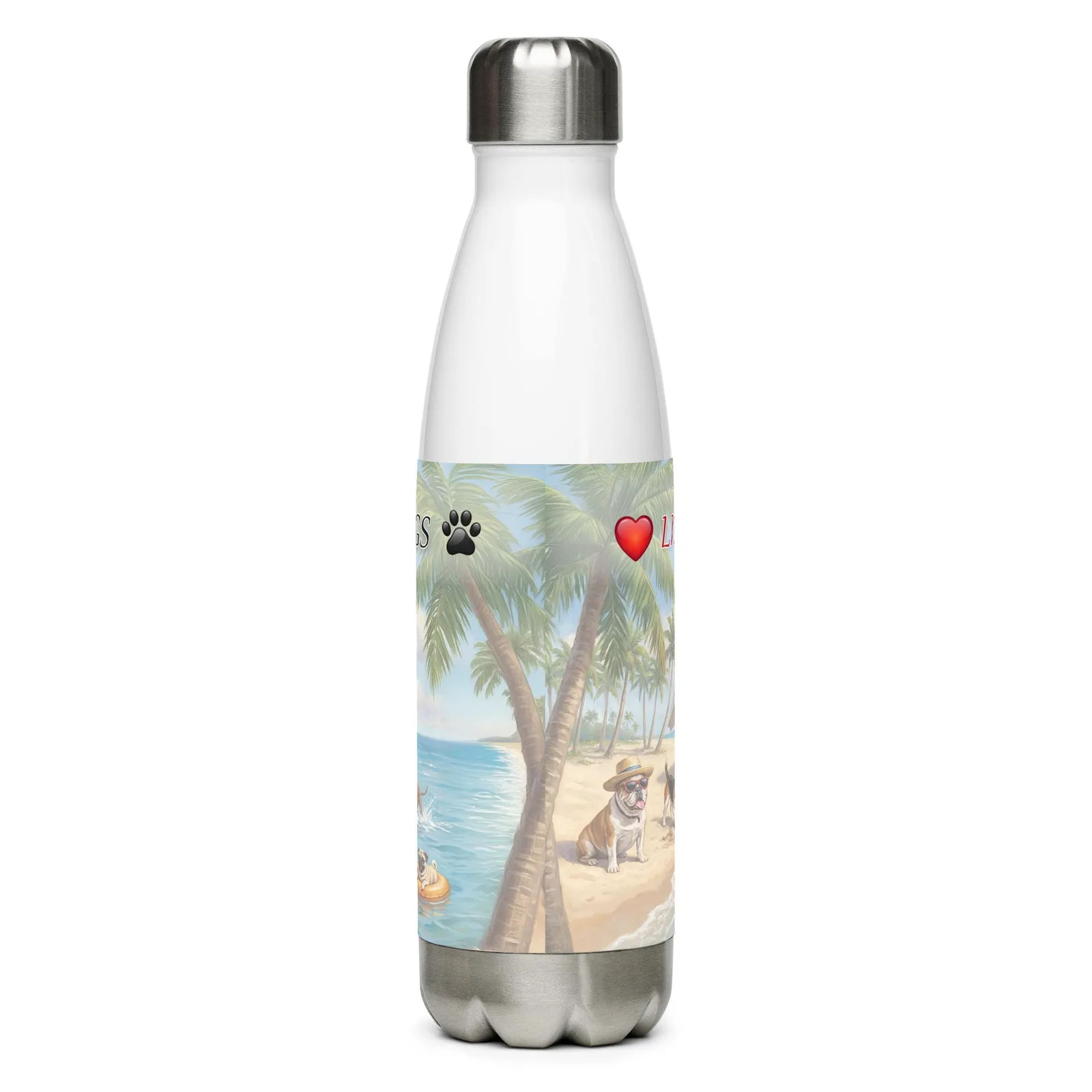 Love LIFE, SUN and DOGS - Dog Lover Stainless Steel Water Bottle — 17 oz, photo 5
