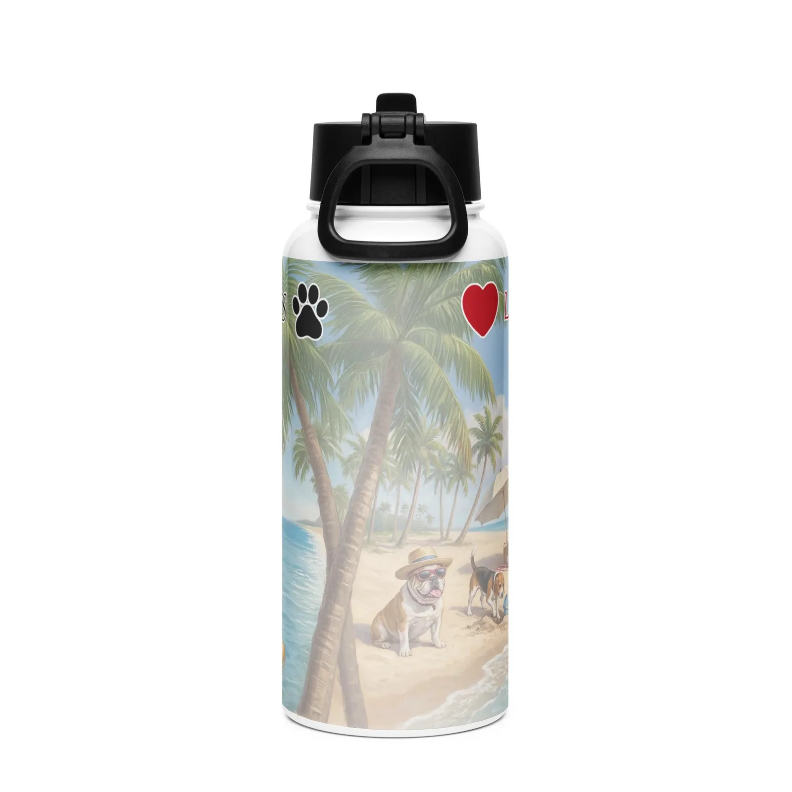 Love Life, Sun, and Dogs Water Bottle – 32 oz Stainless Steel Bottle for Dog Lovers, photo 4