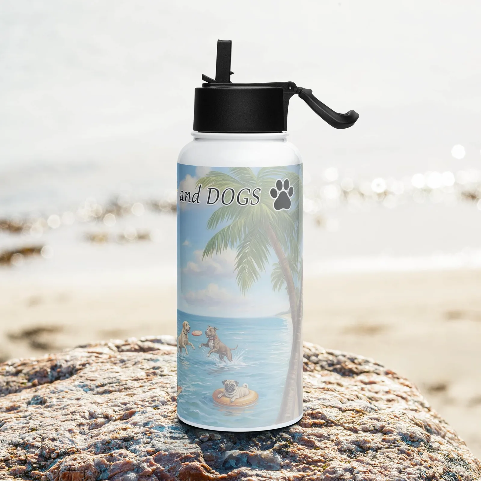 Love Life, Sun, and Dogs Water Bottle – 32 oz Stainless Steel Bottle for Dog Lovers, photo 10