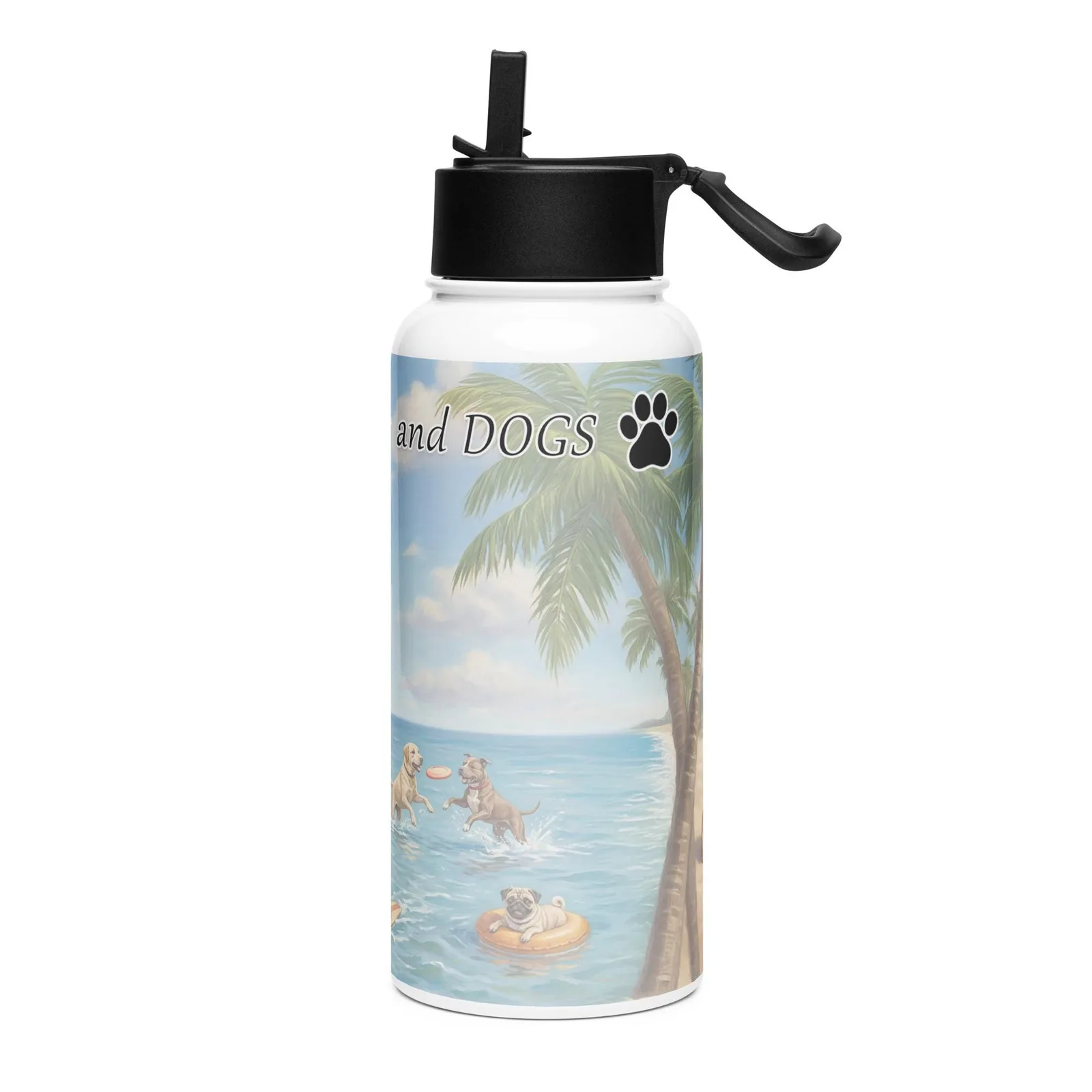 Love Life, Sun, and Dogs Water Bottle – 32 oz Stainless Steel Bottle for Dog Lovers, photo 5