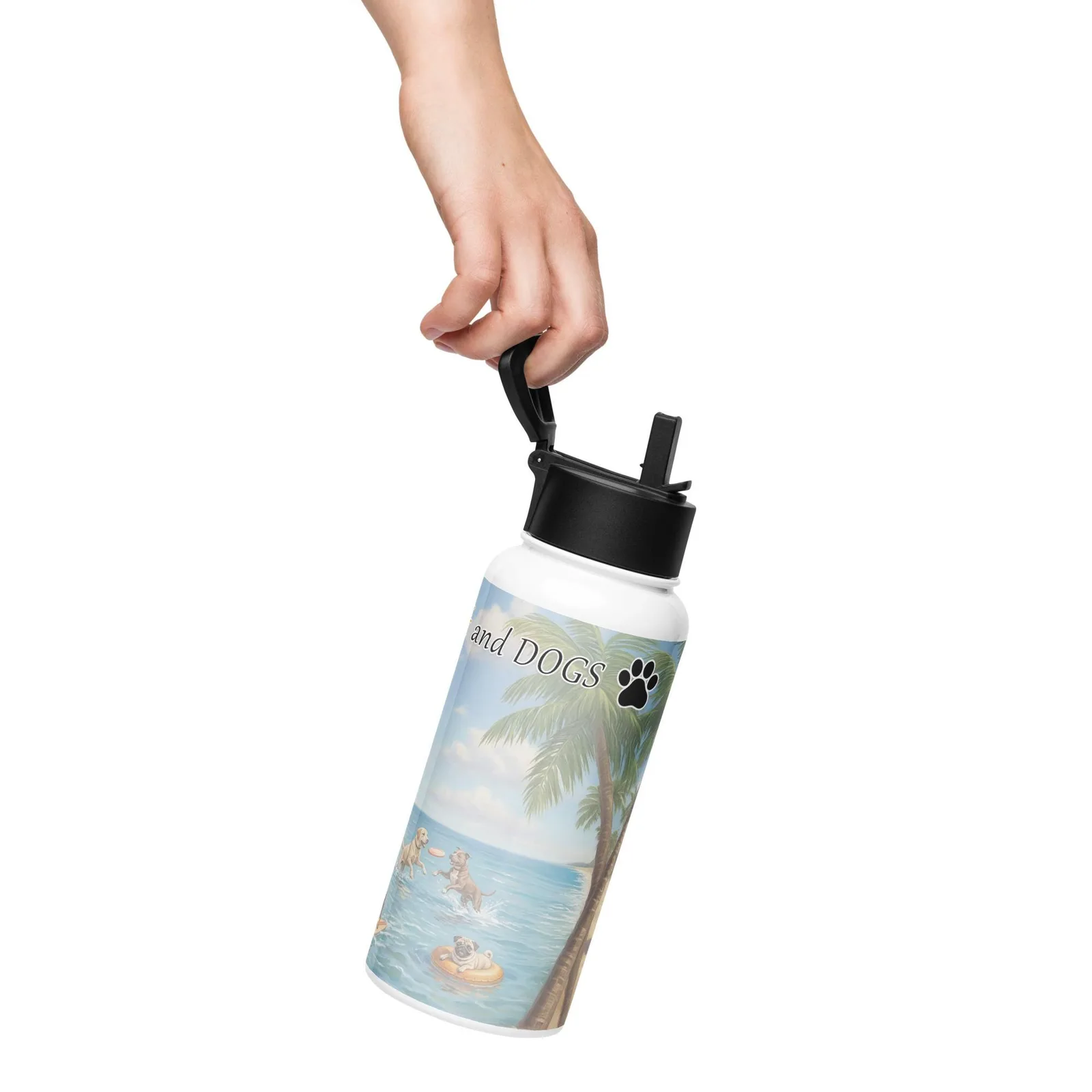 Love Life, Sun, and Dogs Water Bottle – 32 oz Stainless Steel Bottle for Dog Lovers, photo 7