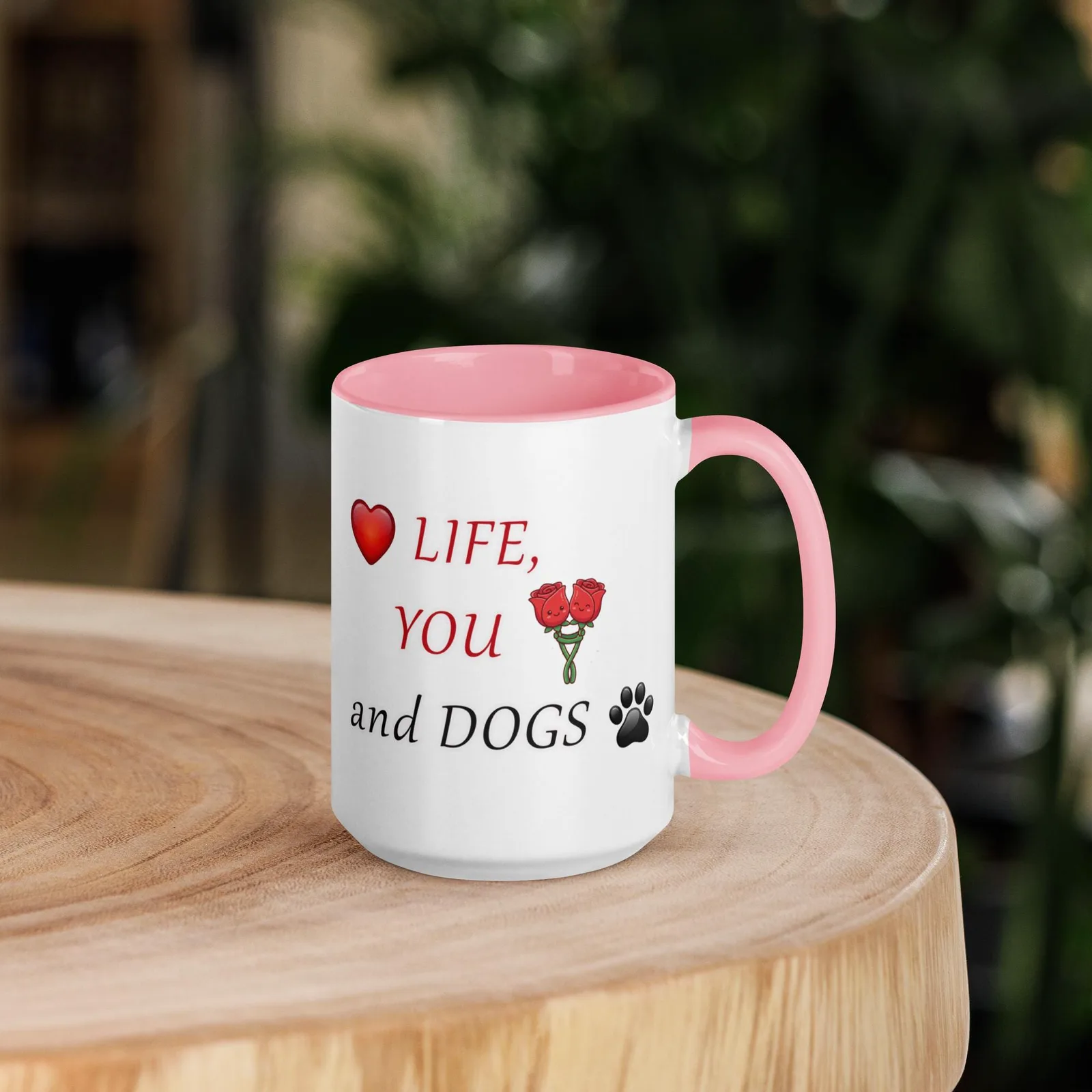 Love LIFE, YOU and DOGS - Romantic Colored Mug for Dog Lovers, photo 5