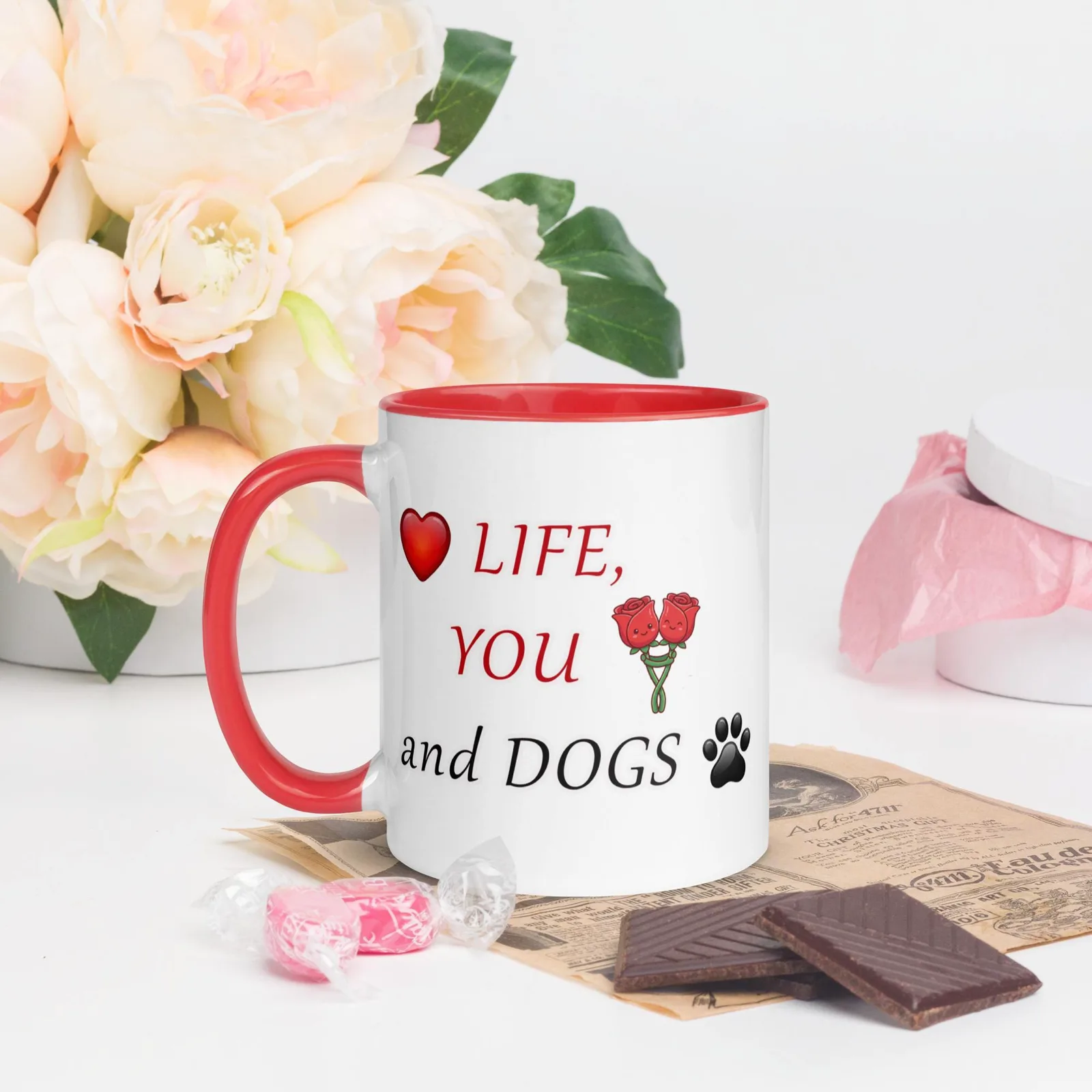 Love LIFE, YOU and DOGS - Romantic Colored Mug for Dog Lovers, photo 6