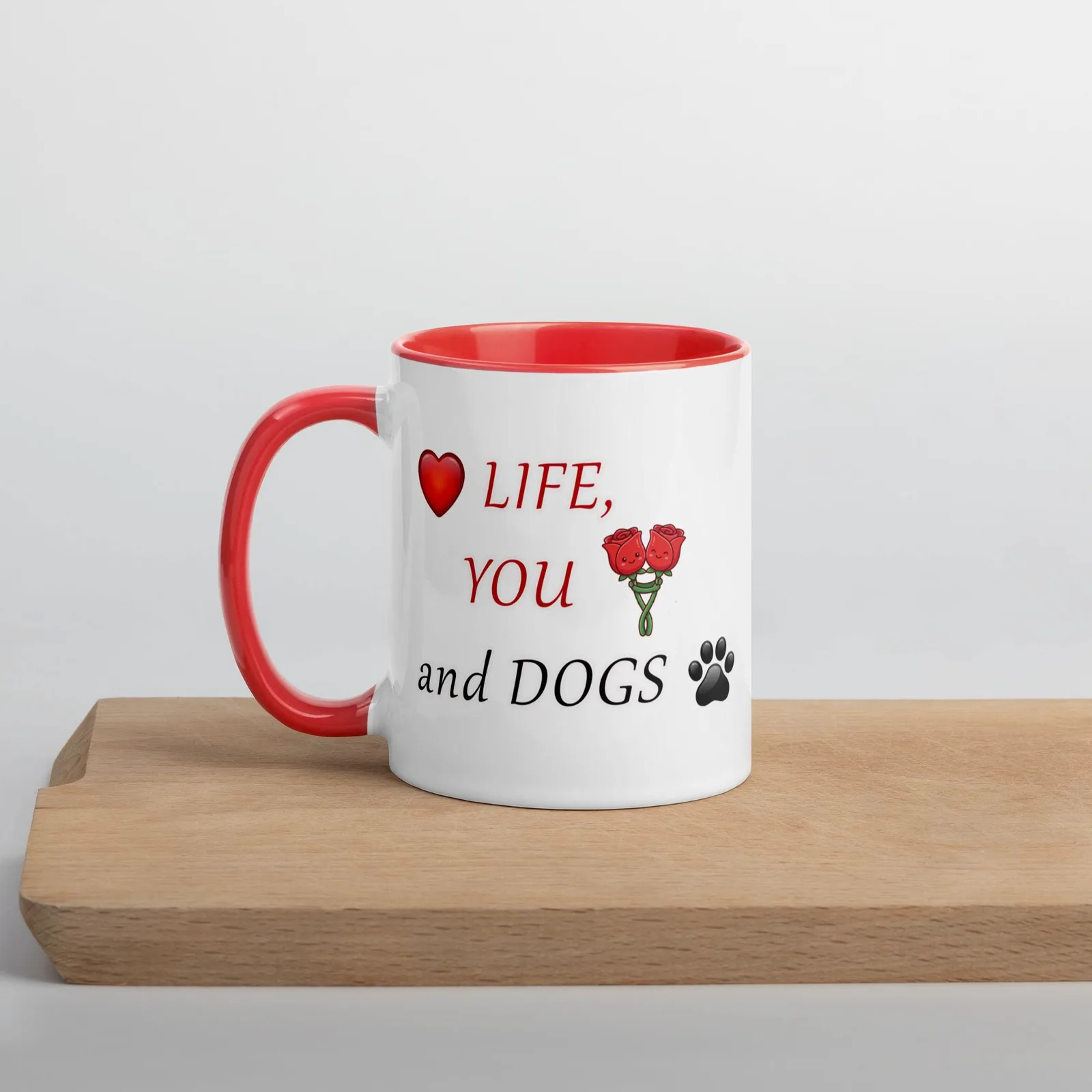 Love LIFE, YOU and DOGS - Romantic Colored Mug for Dog Lovers, photo 3