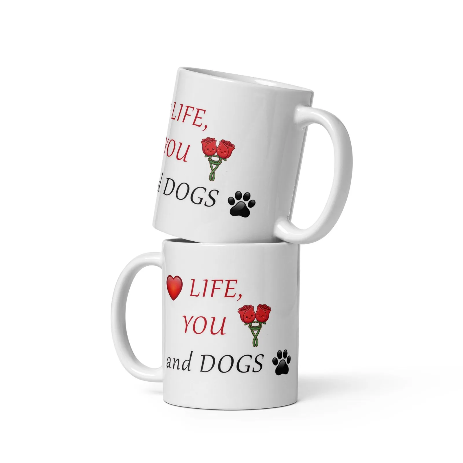 Love LIFE, YOU and DOGS - Romantic Mug for Dog Lovers, photo 2