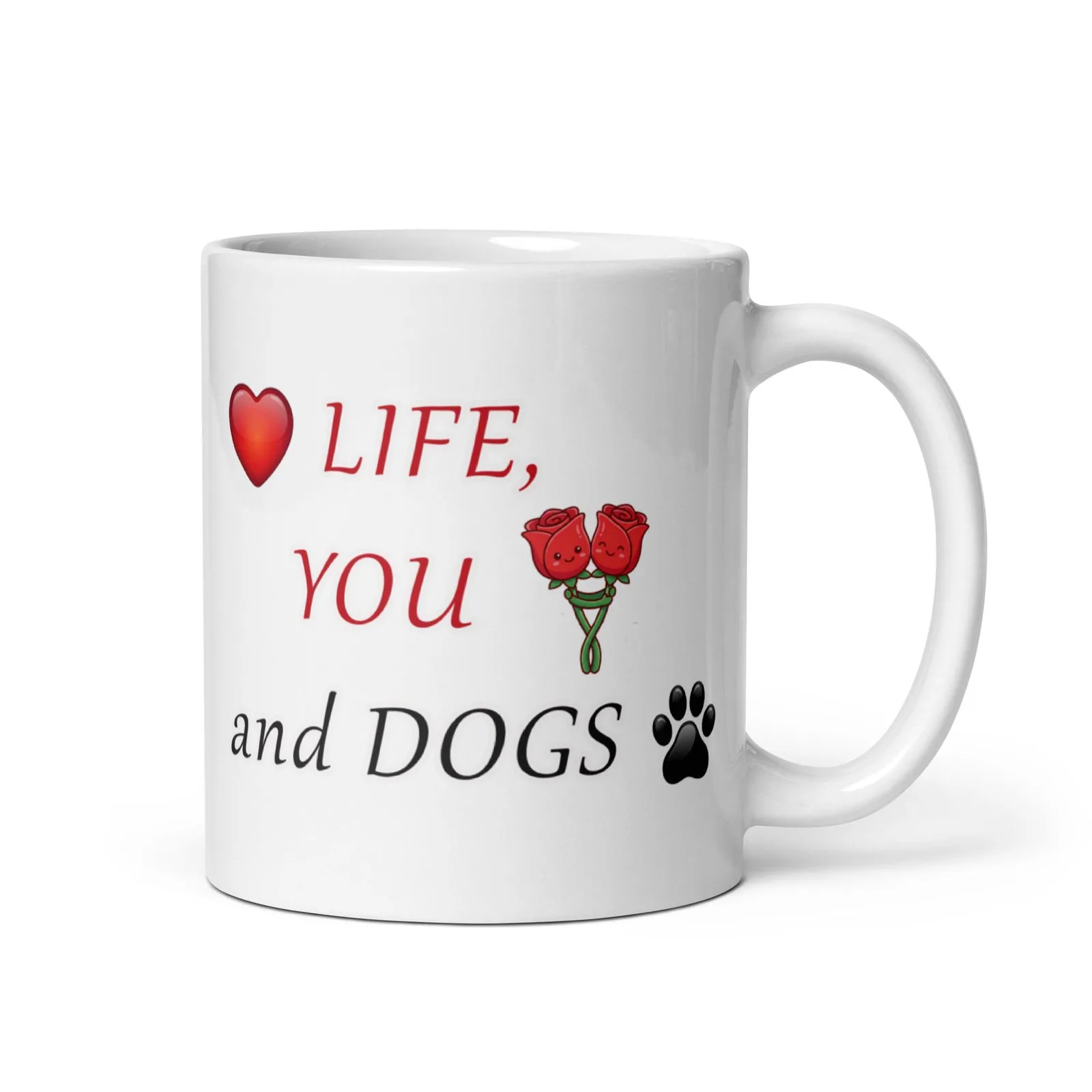 Love LIFE, YOU and DOGS - Romantic Mug for Dog Lovers, photo 3