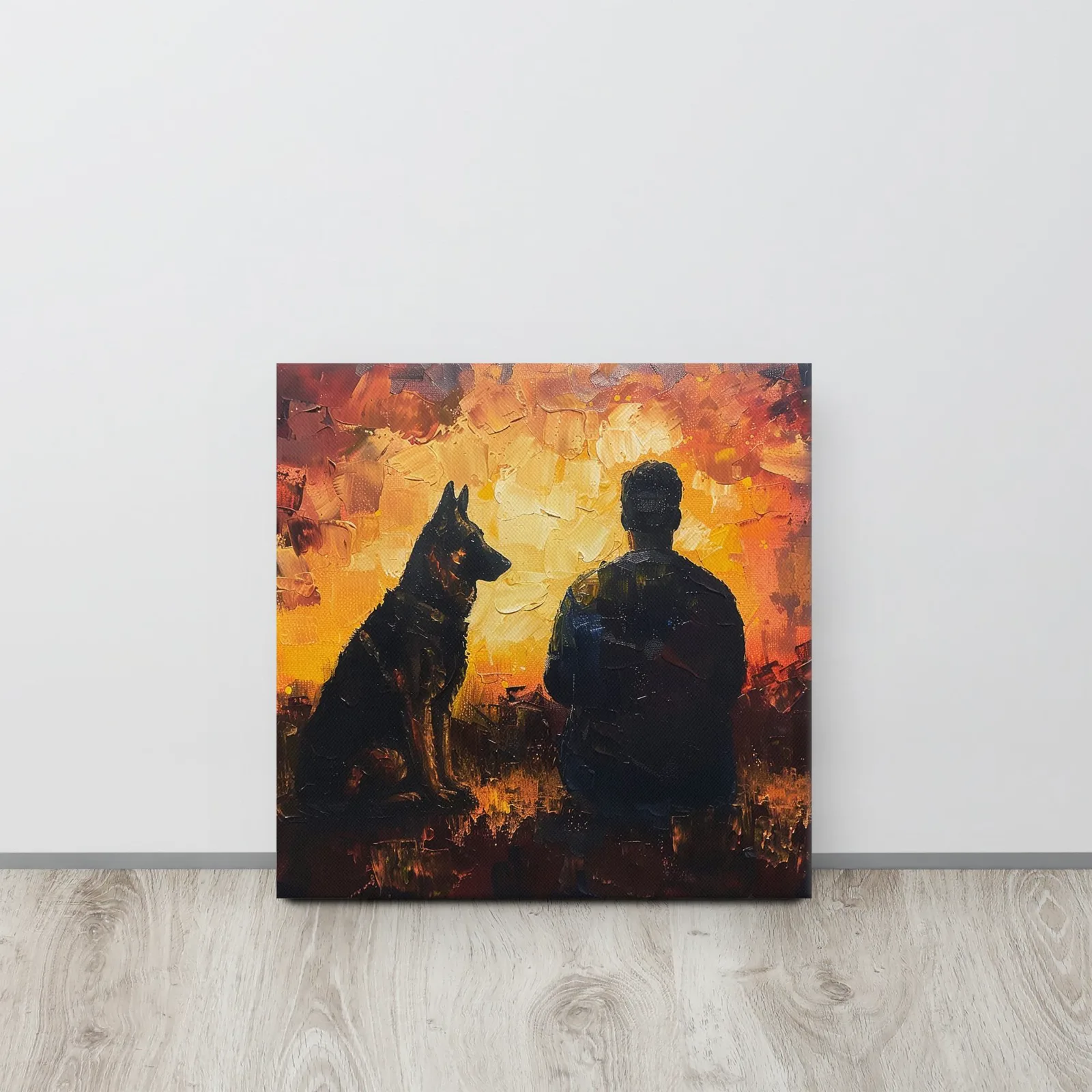 Loyal German Shepherd Thin Canvas: Dog Lover Sunset Wall Art, photo 5