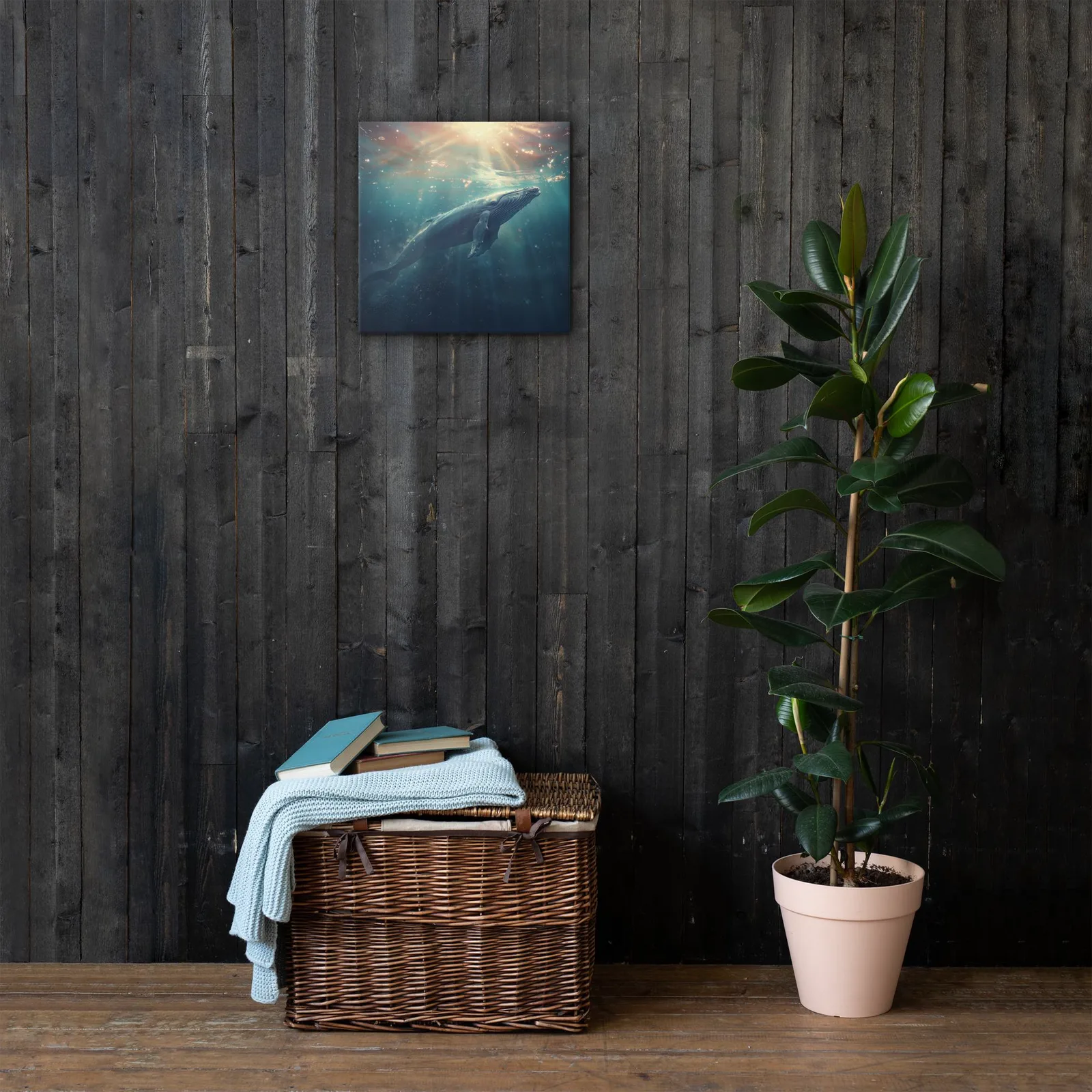 Majestic Blue Whale Thin Canvas: Ocean Lover Wall Art, photo 4