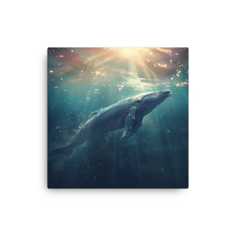 Majestic Blue Whale Thin Canvas: Ocean Lover Wall Art