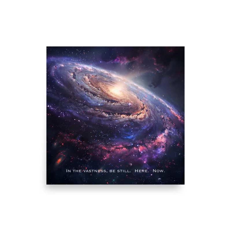 Majestic Galaxy Poster: Mindfulness Quote Wall Art
