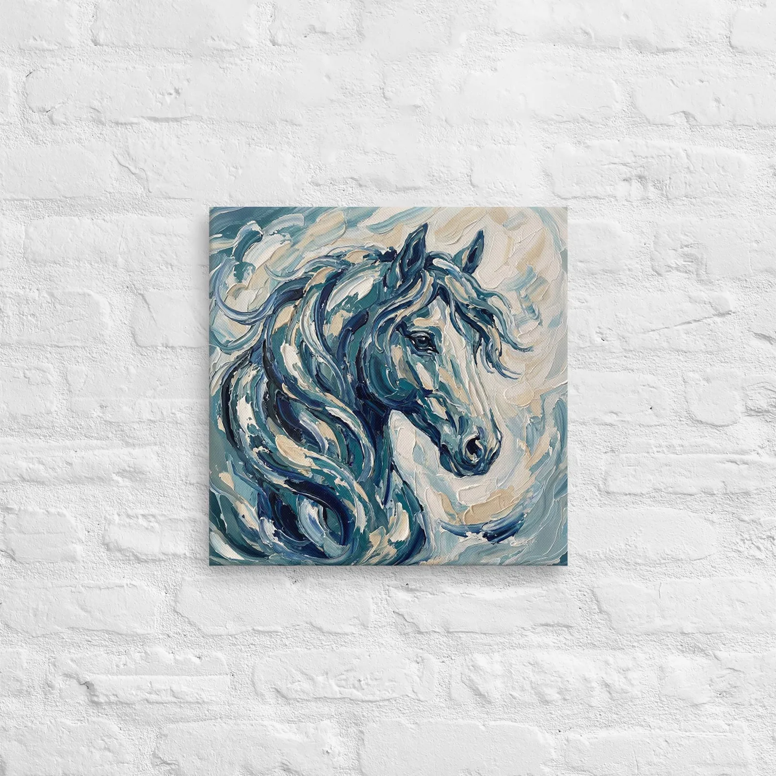Majestic Horse Thin Canvas: Impasto Style Wall Art, photo 4