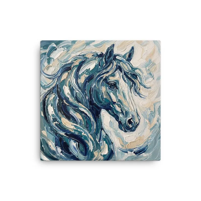 Majestic Horse Thin Canvas: Impasto Style Wall Art