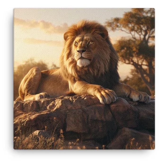 Majestic Lion Canvas Wall Art: Wildlife Wall Decor for Big Cat Lovers