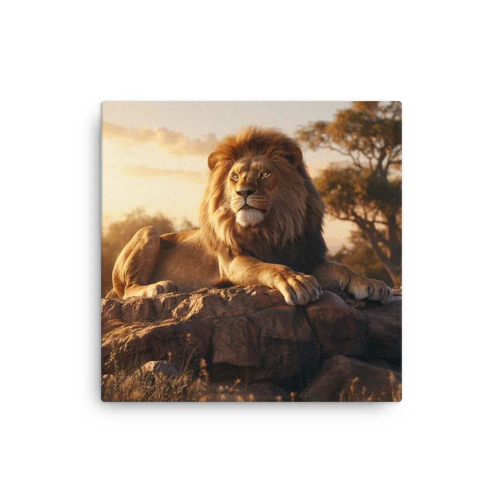 Majestic Lion Canvas Wall Art: Wildlife Wall Decor for Big Cat Lovers