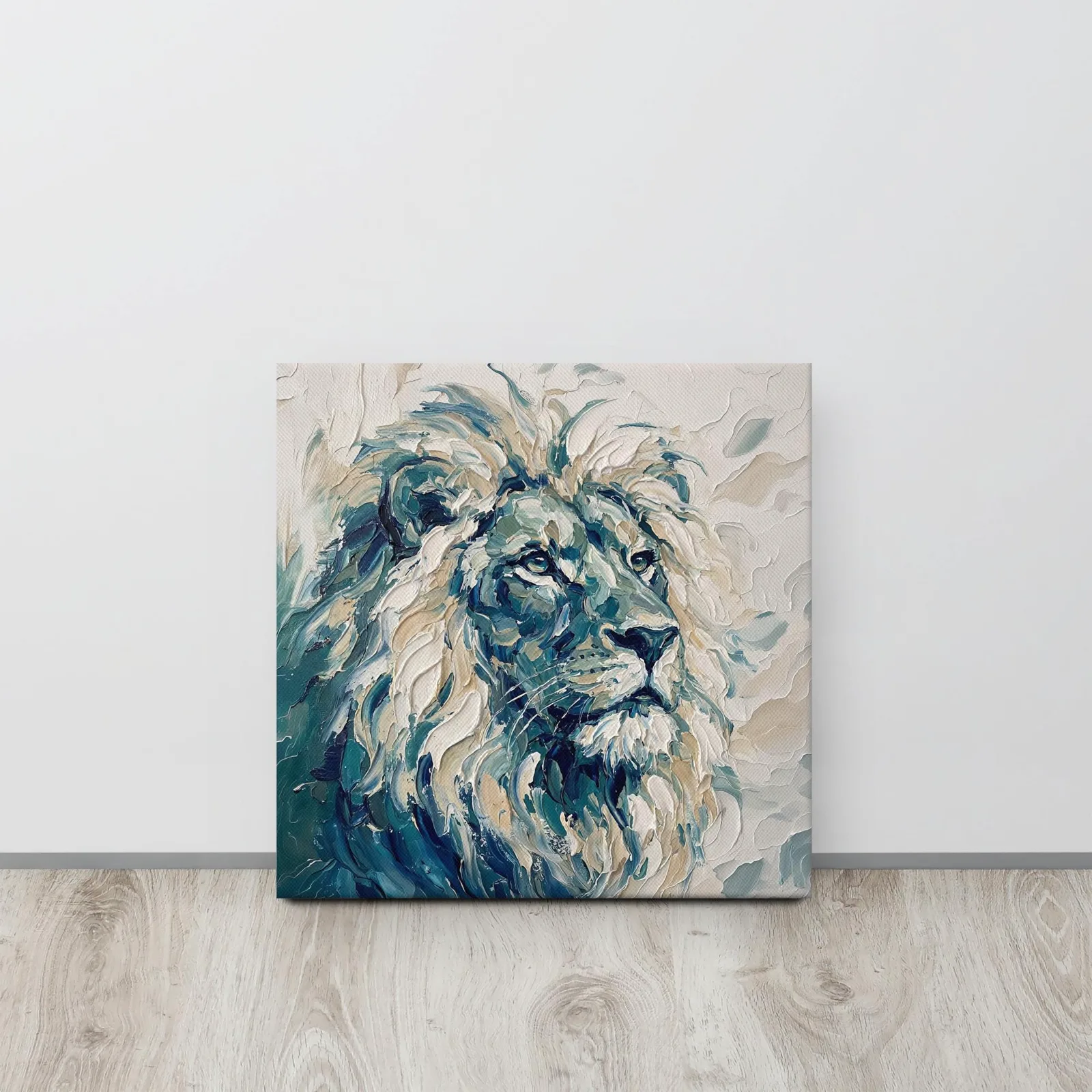 Majestic Lion Thin Canvas: Impasto Style Wall Art, photo 8