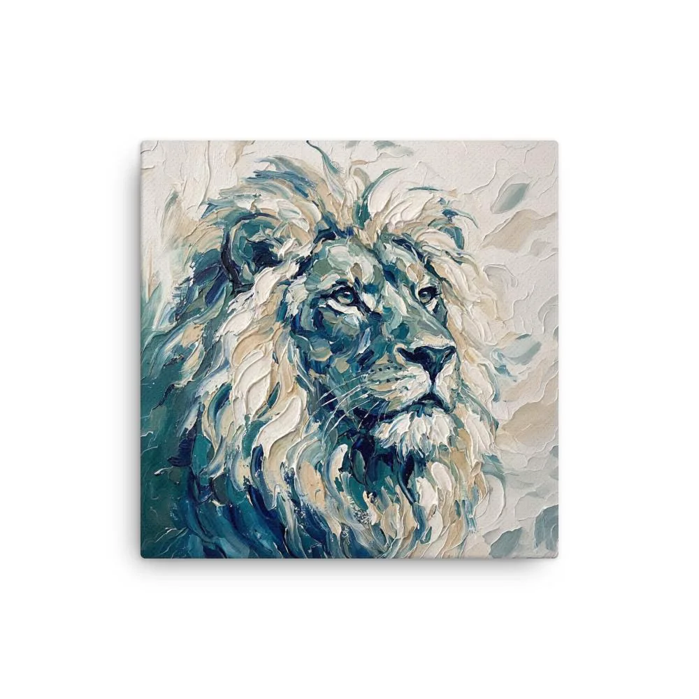 Majestic Lion Thin Canvas: Impasto Style Wall Art, photo 2