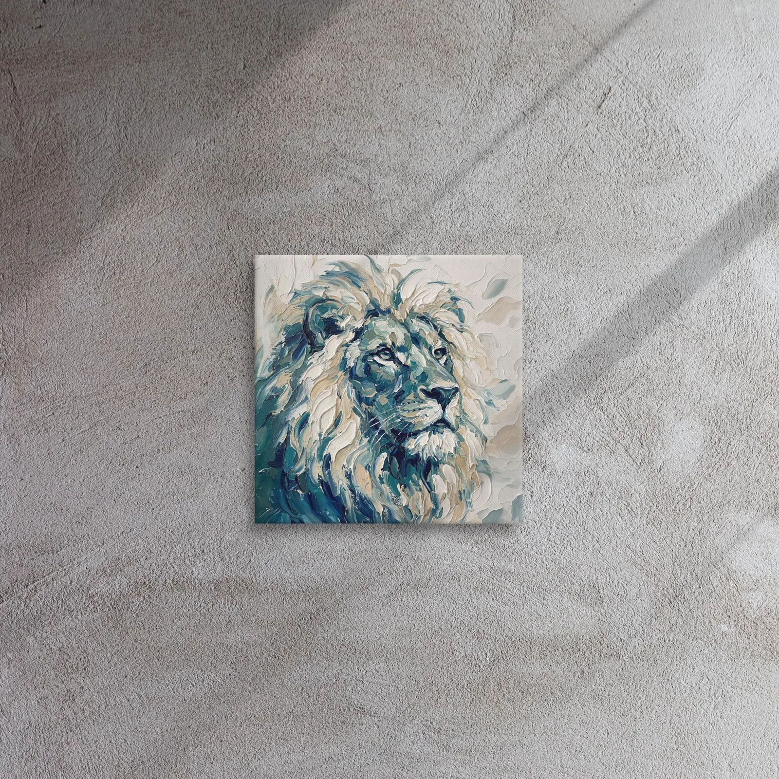 Majestic Lion Thin Canvas: Impasto Style Wall Art, photo 5