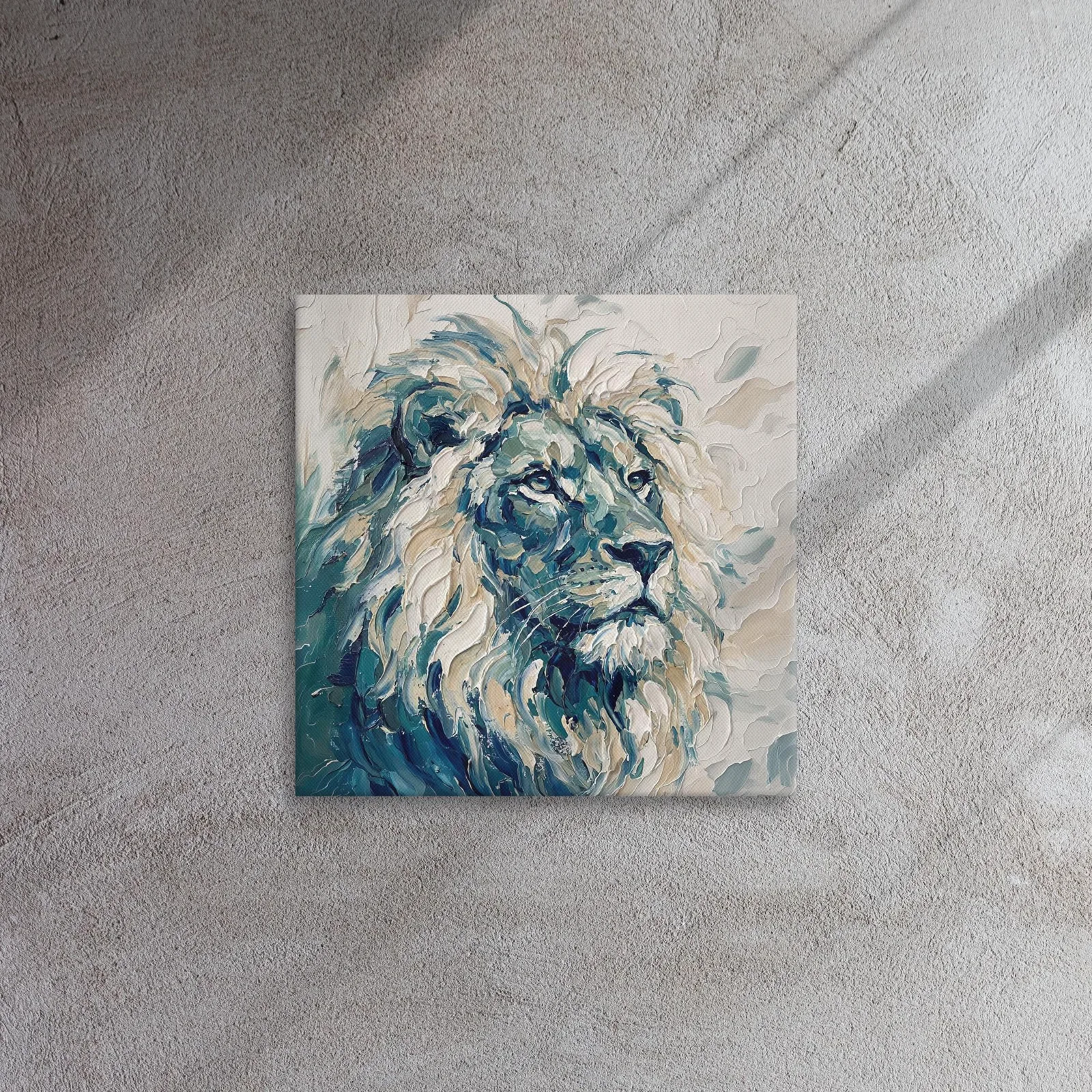 Majestic Lion Thin Canvas: Impasto Style Wall Art, photo 6
