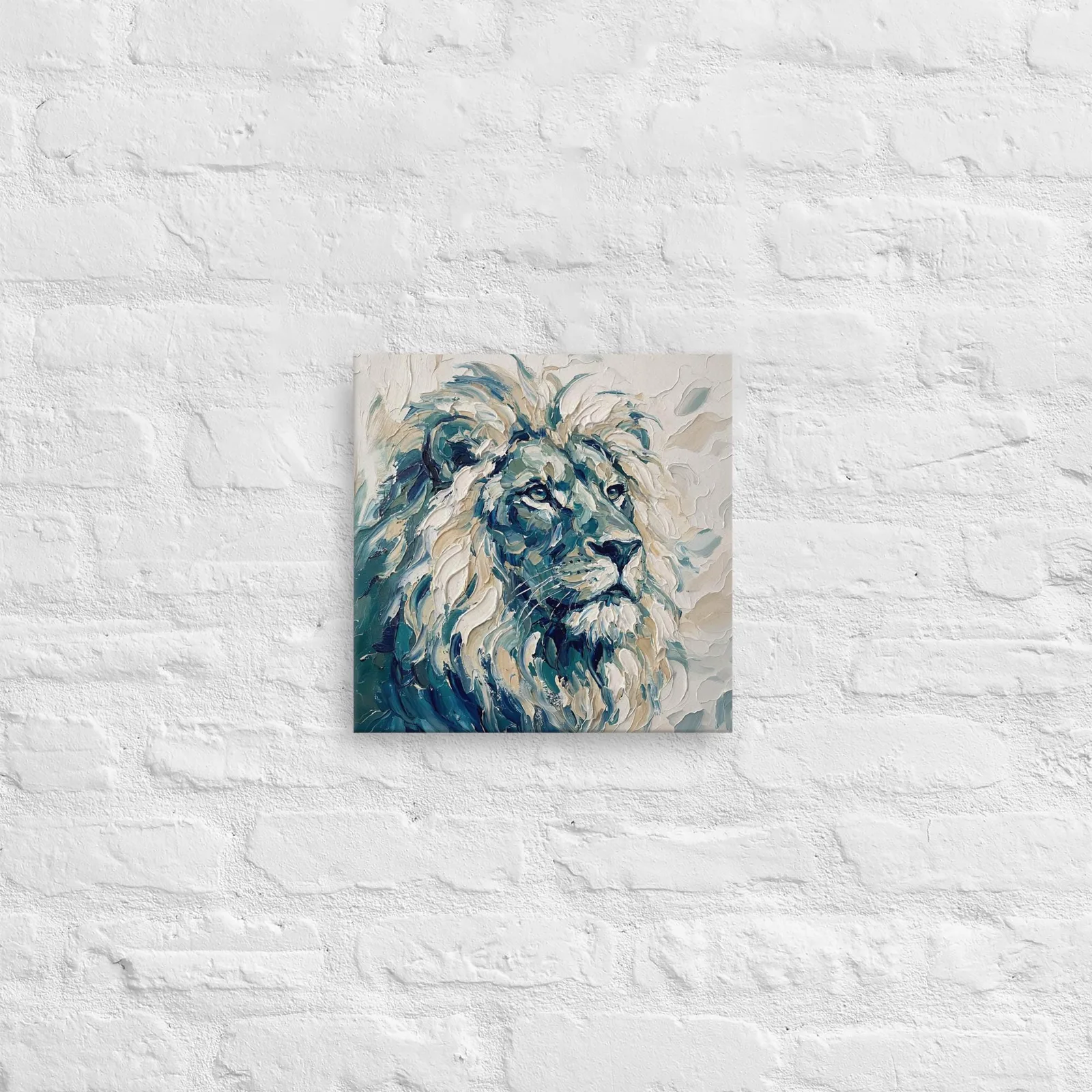 Majestic Lion Thin Canvas: Impasto Style Wall Art, photo 3