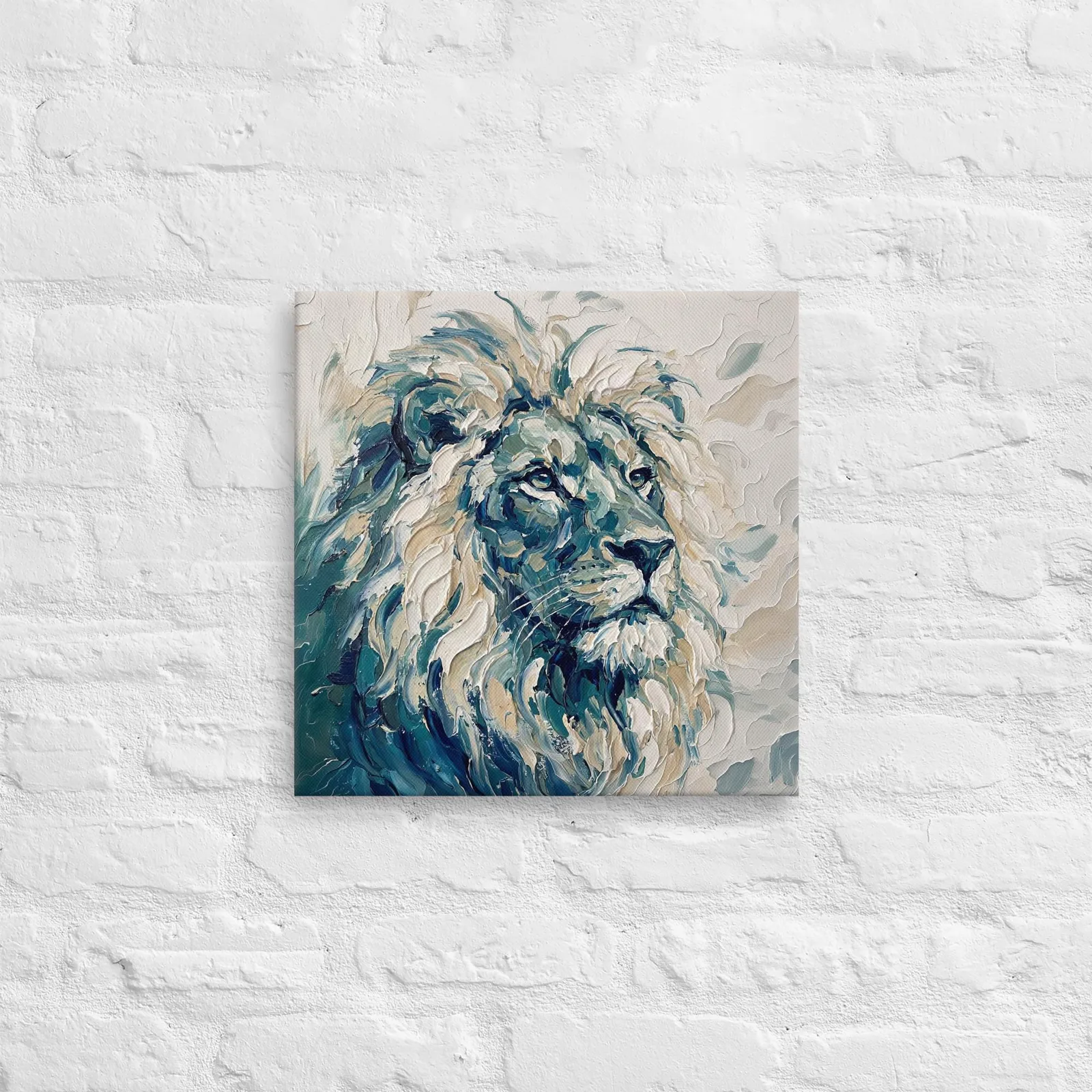 Majestic Lion Thin Canvas: Impasto Style Wall Art, photo 4