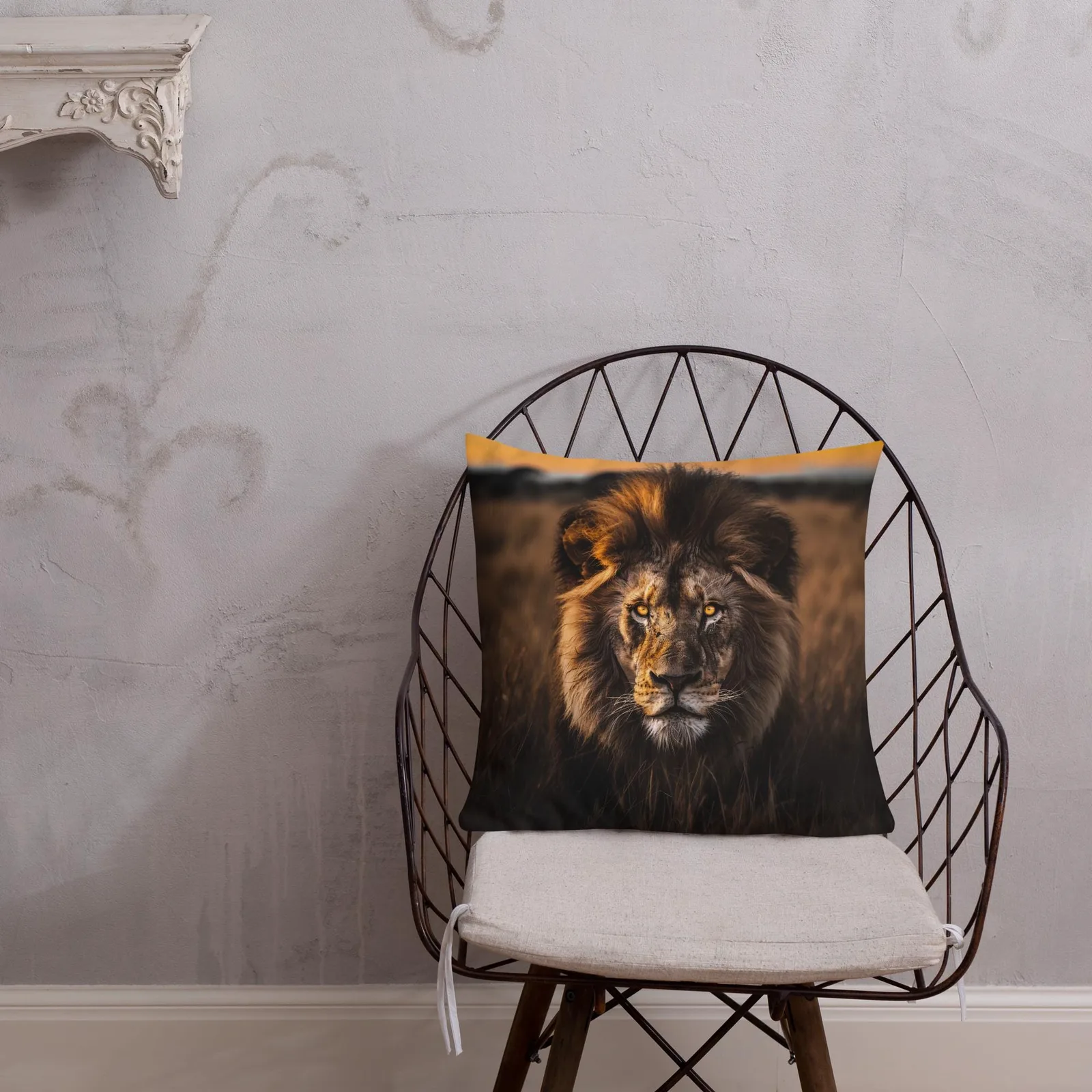 Majestic Lion Throw Pillow: Safari Wildlife Decor Cushion, photo 5