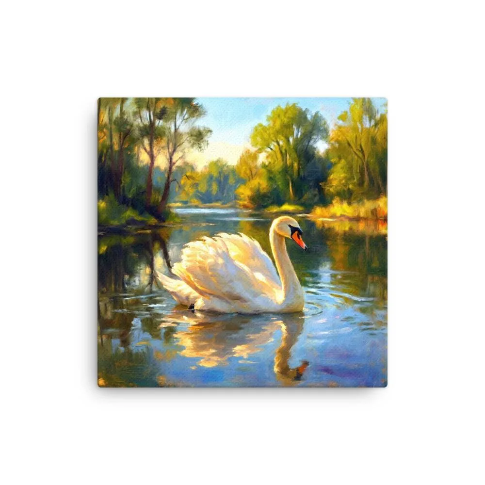 Majestic Swan Thin Canvas: Classic Chic Nature Wall Art