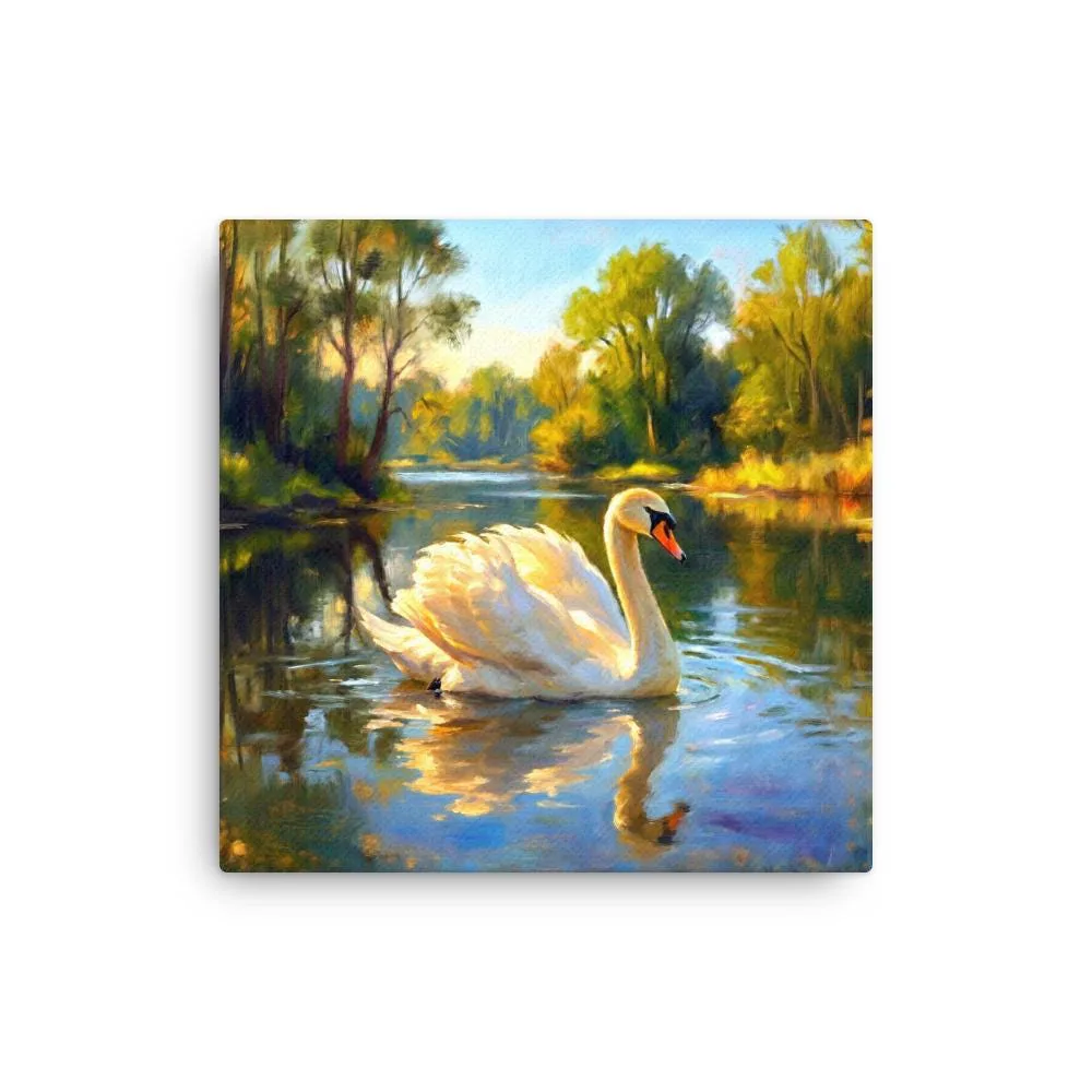 Majestic Swan Thin Canvas: Classic Chic Nature Wall Art, photo 2