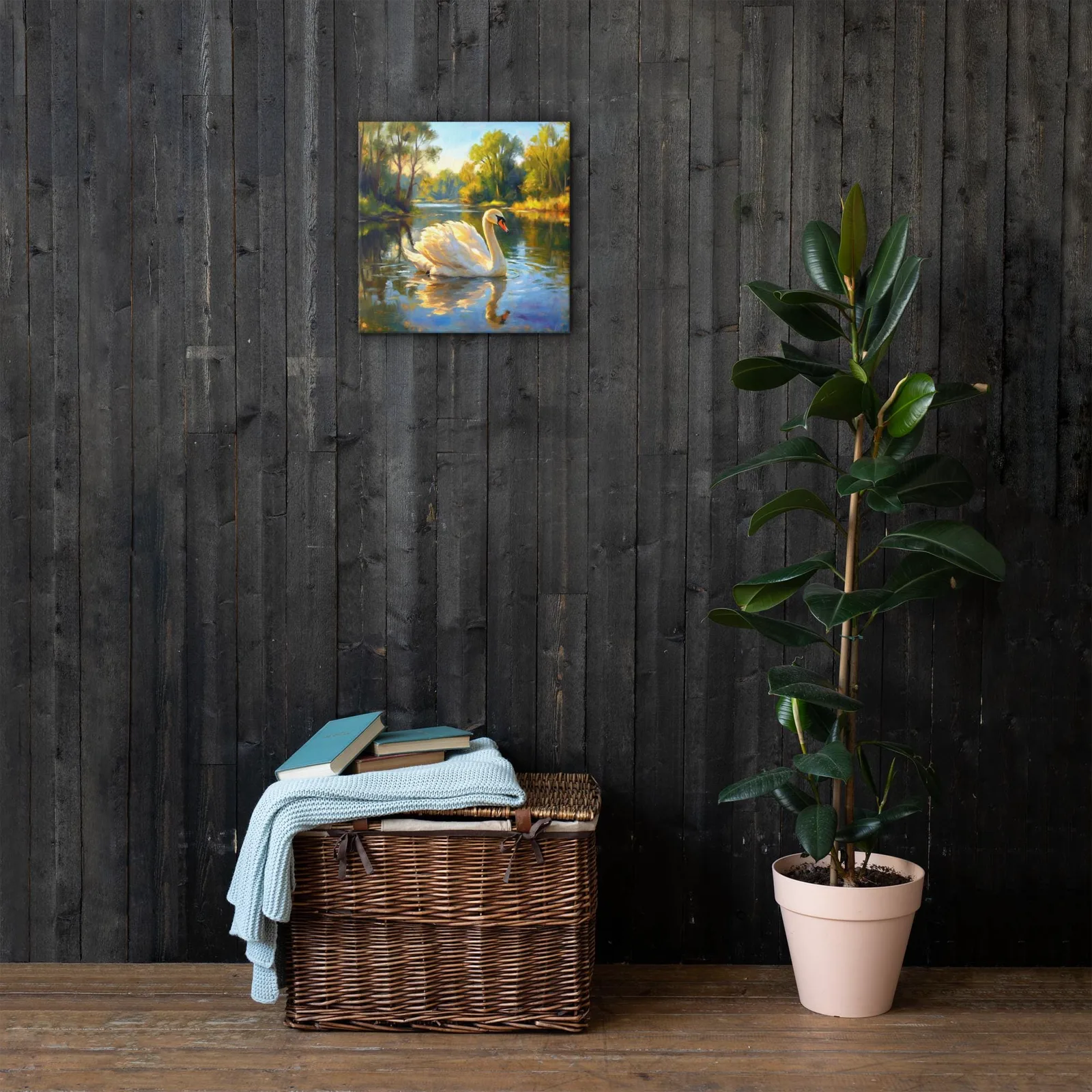 Majestic Swan Thin Canvas: Classic Chic Nature Wall Art, photo 9