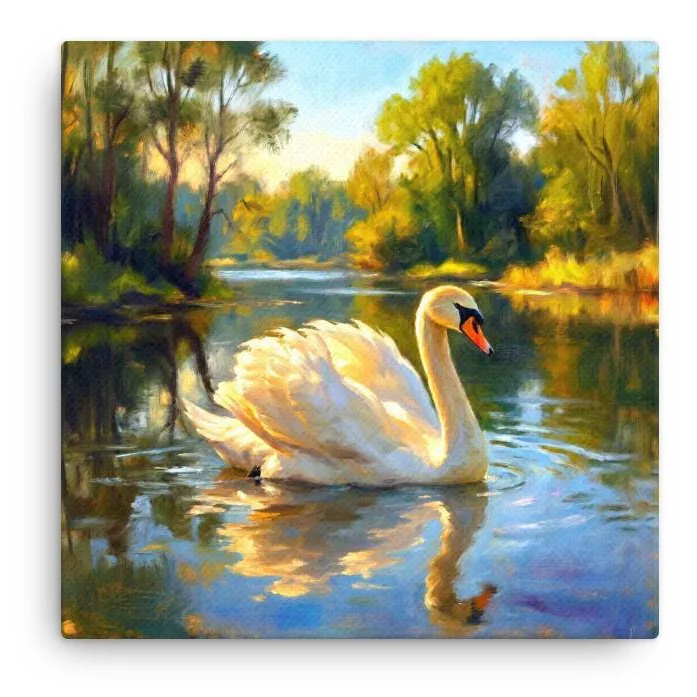 Majestic Swan Thin Canvas: Classic Chic Nature Wall Art