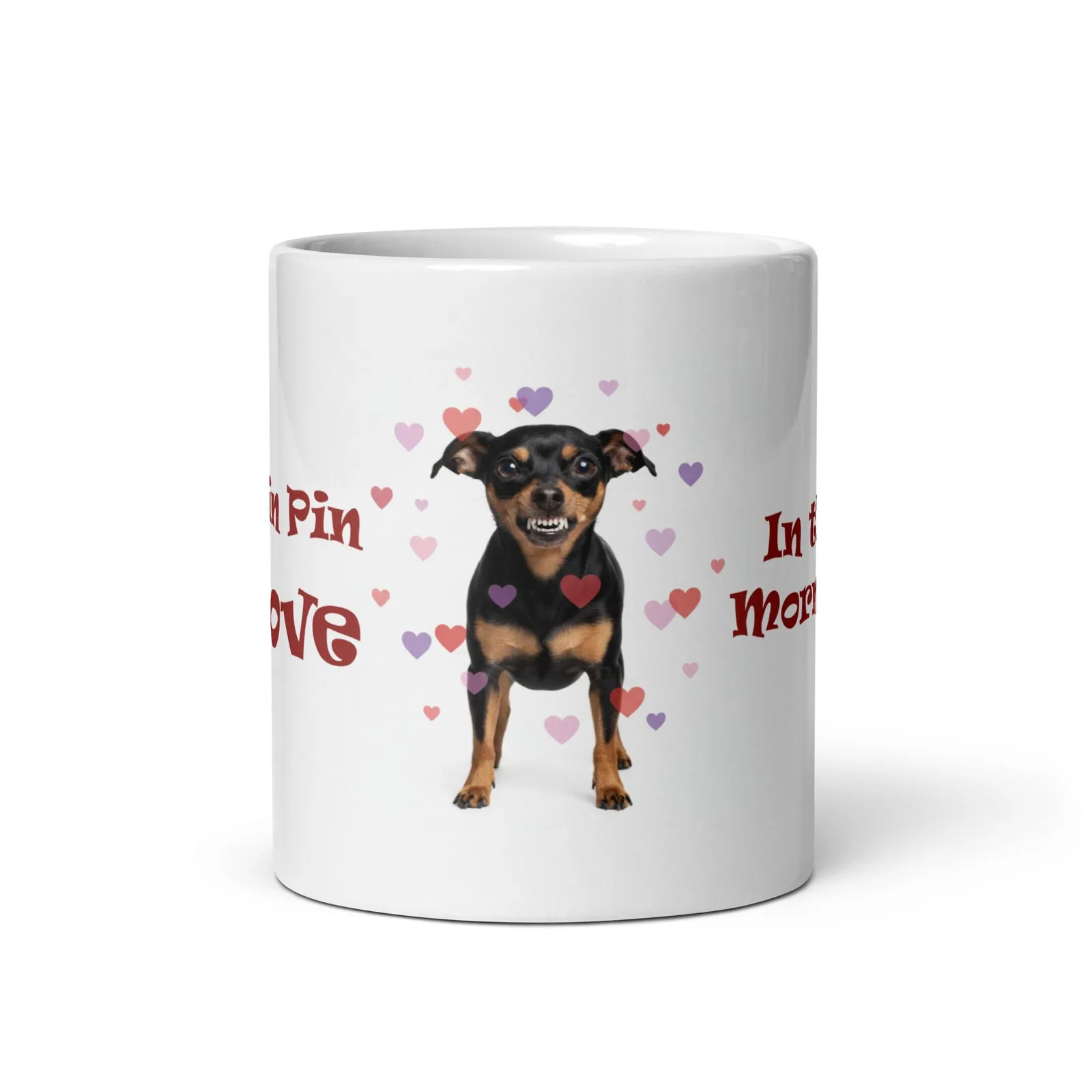 Min Pin Love in the Morning Mug: Funny Dog Coffee Cup, photo 2