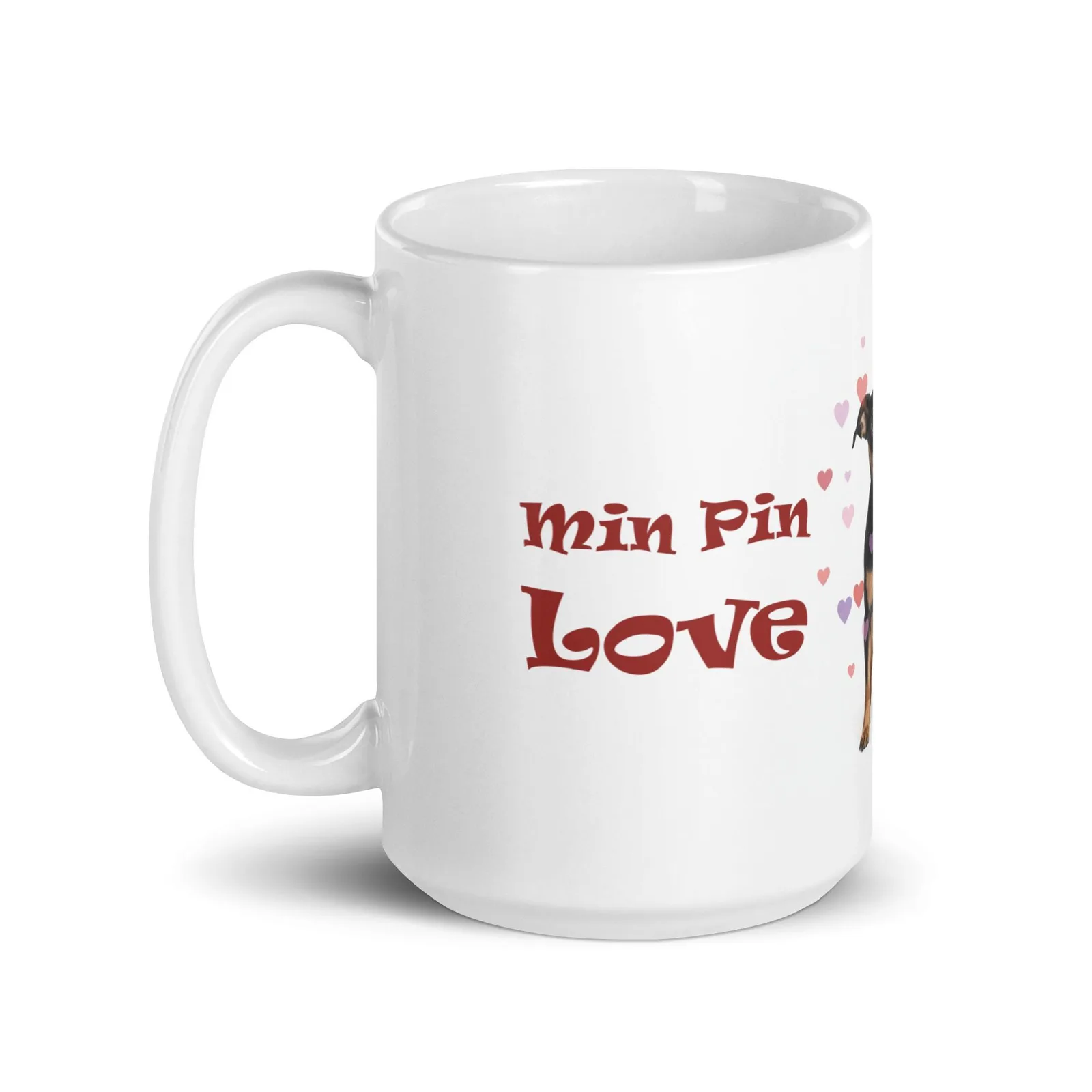 Min Pin Love in the Morning Mug: Funny Dog Coffee Cup, photo 3