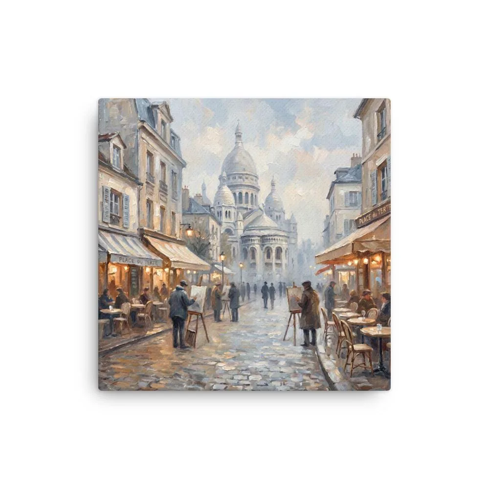 Montmartre Paris Canvas: Sacré Cœur, Place du Tertre French Impressionist Wall Art