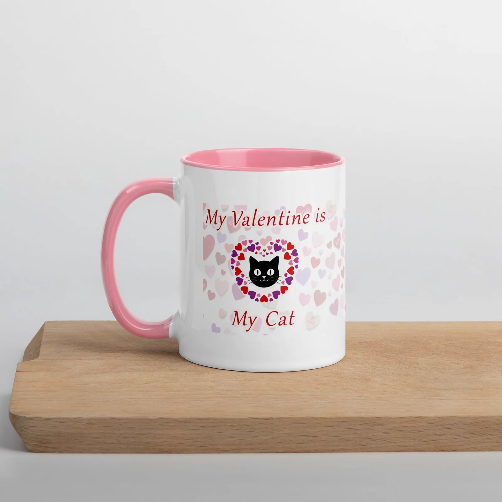 My Valentine Is My Cat - Colored Ceramic Mug – Valentine’s Gift for Cat Lovers, photo 5