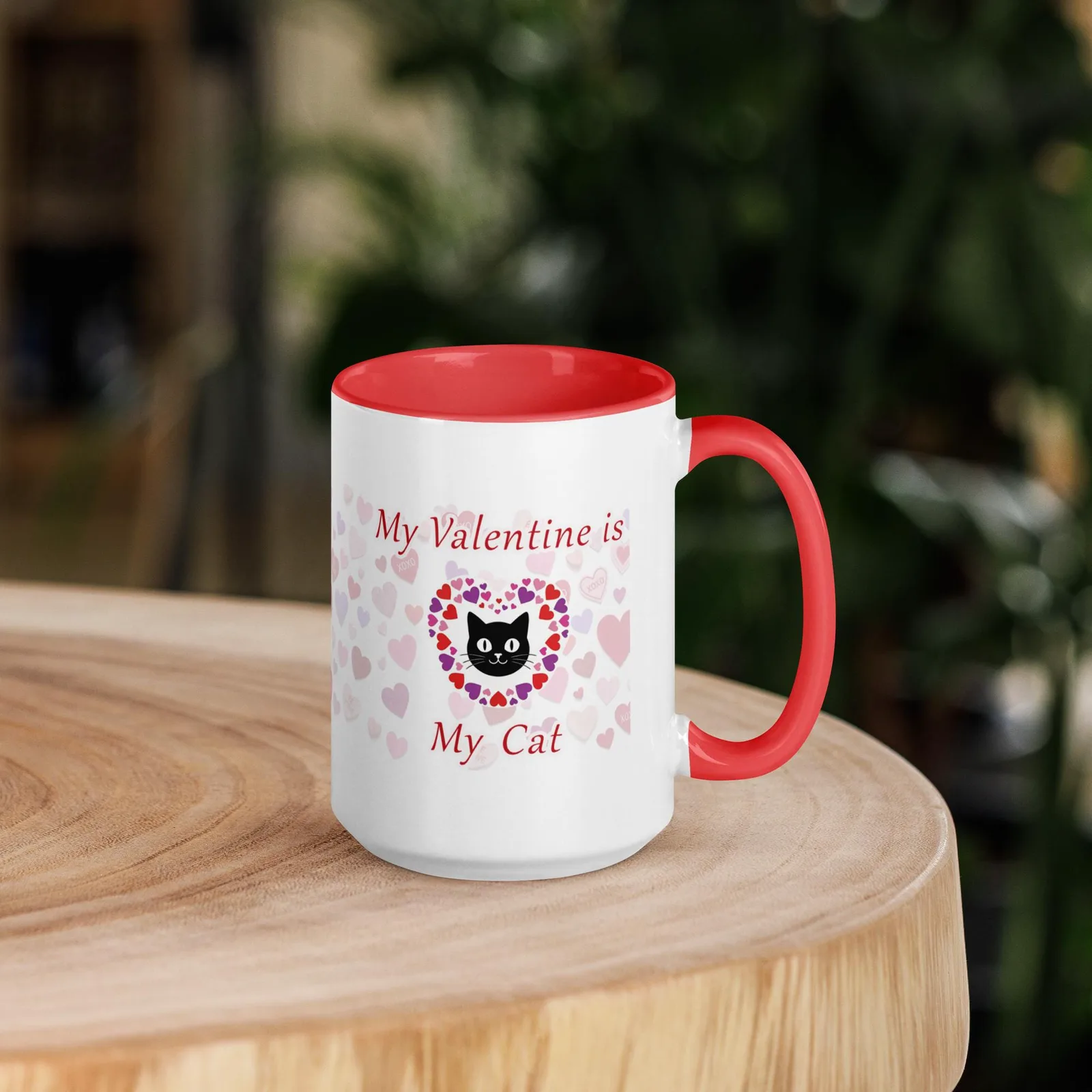 My Valentine Is My Cat - Colored Ceramic Mug – Valentine’s Gift for Cat Lovers, photo 6