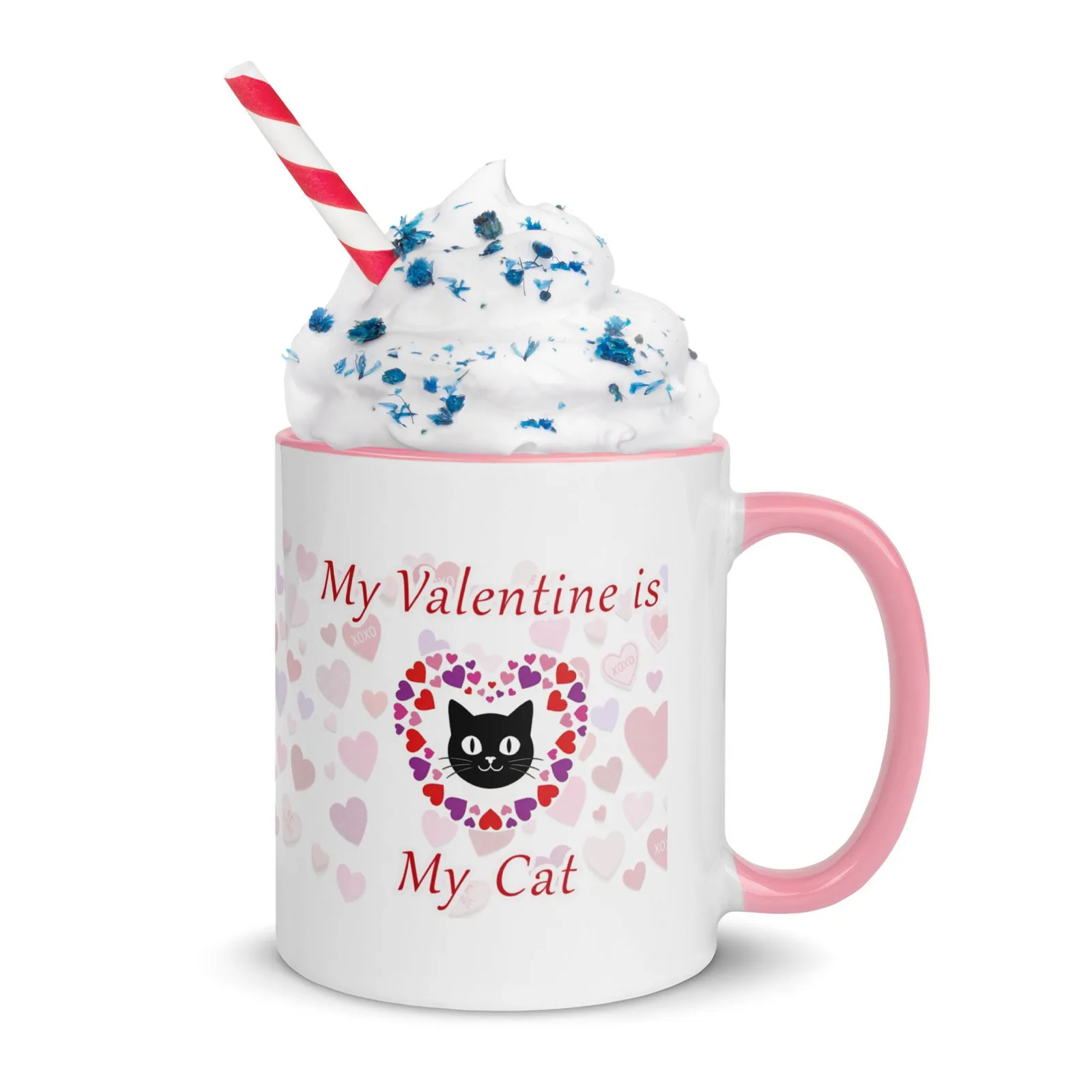 My Valentine Is My Cat - Colored Ceramic Mug – Valentine’s Gift for Cat Lovers, photo 10