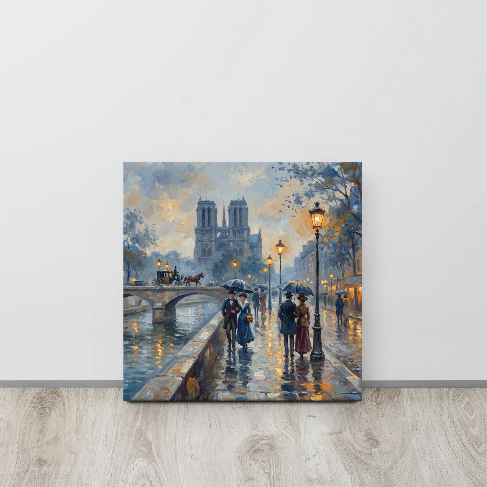 Notre Dame Paris Thin Canvas: Impressionist Style Paris Decor, photo 4