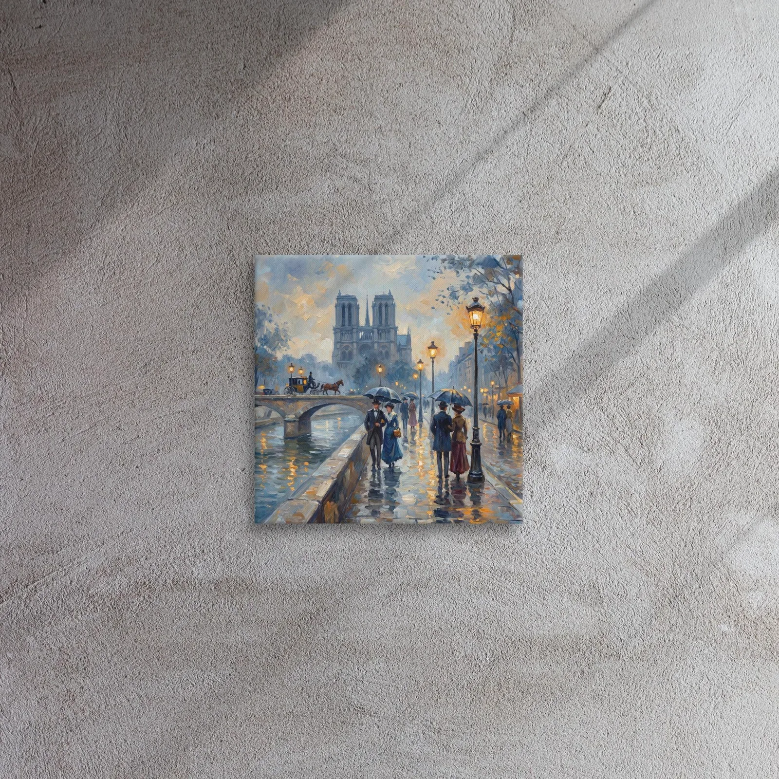 Notre Dame Paris Thin Canvas: Impressionist Style Paris Decor, photo 5