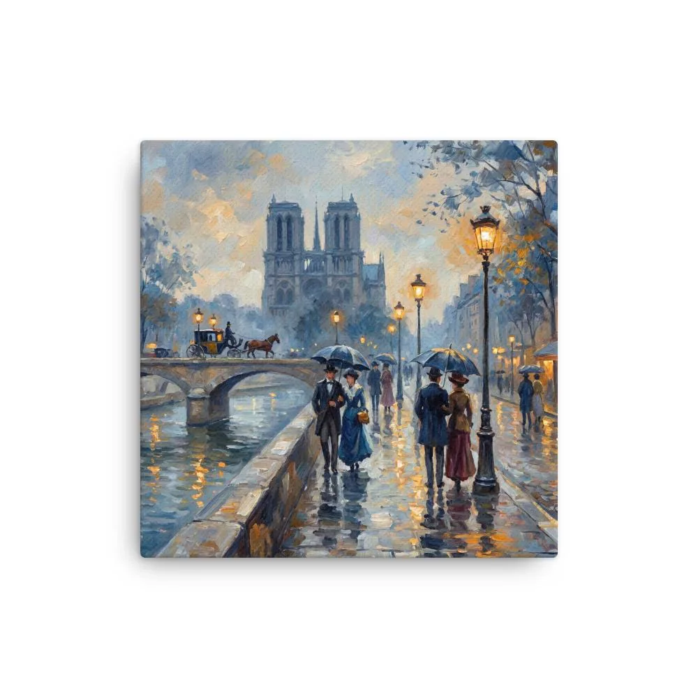Notre Dame Paris Thin Canvas: Impressionist Style Paris Decor