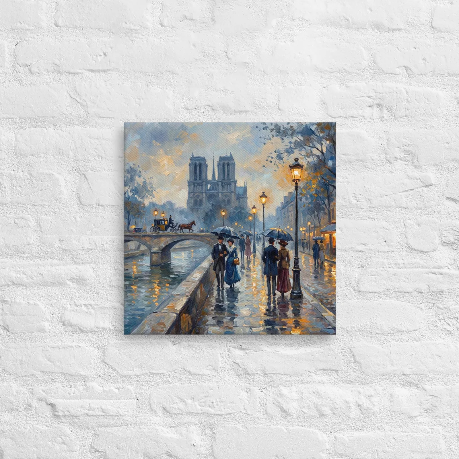 Notre Dame Paris Thin Canvas: Impressionist Style Paris Decor, photo 8