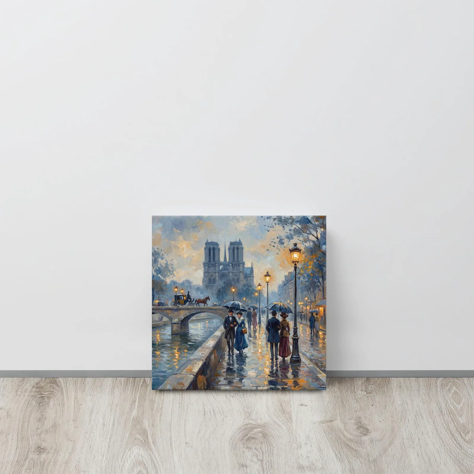 Notre Dame Paris Thin Canvas: Impressionist Style Paris Decor, photo 3