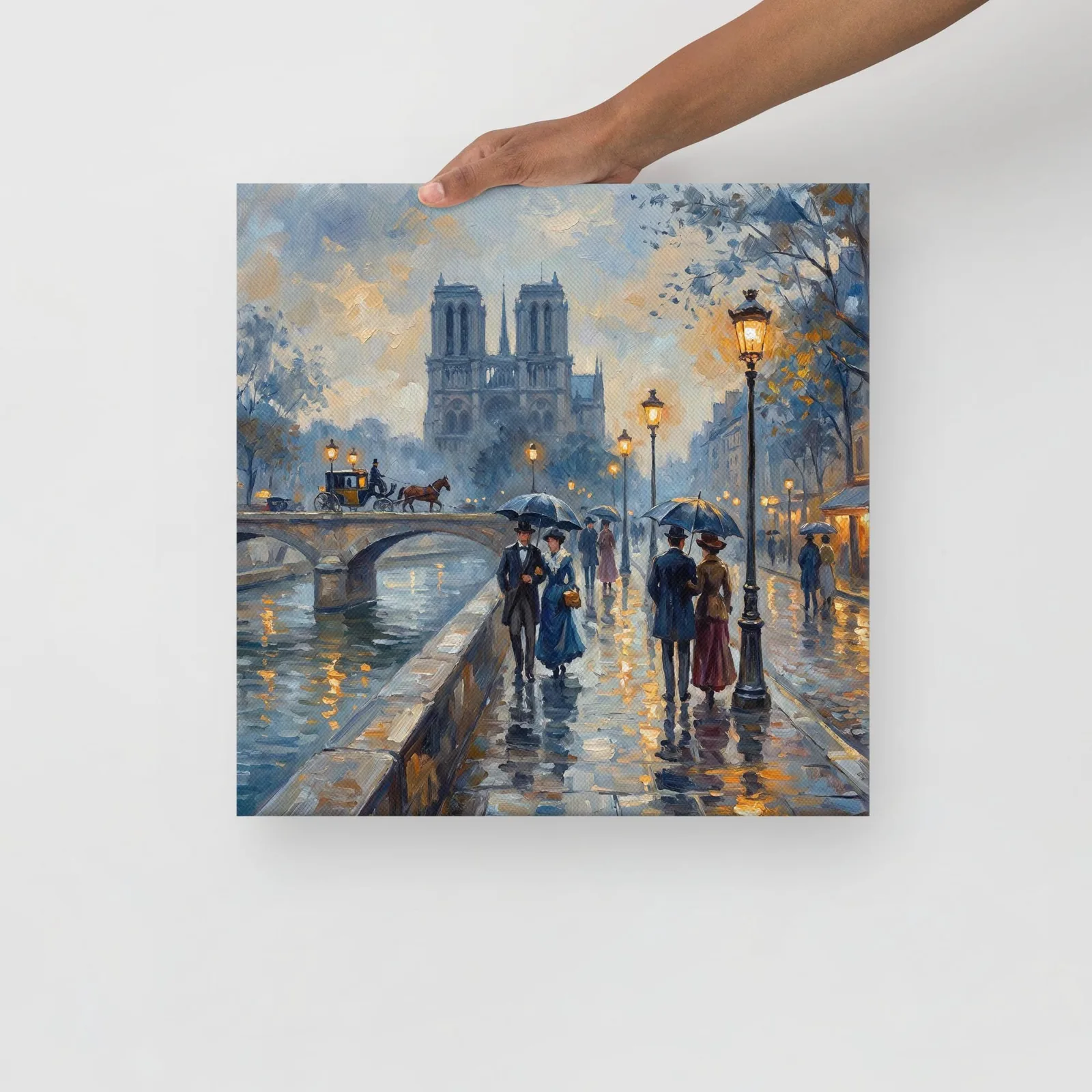 Notre Dame Paris Thin Canvas: Impressionist Style Paris Decor, photo 10