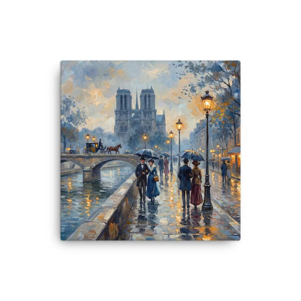 Notre Dame Paris Thin Canvas: Impressionist Style Paris Decor, photo 2
