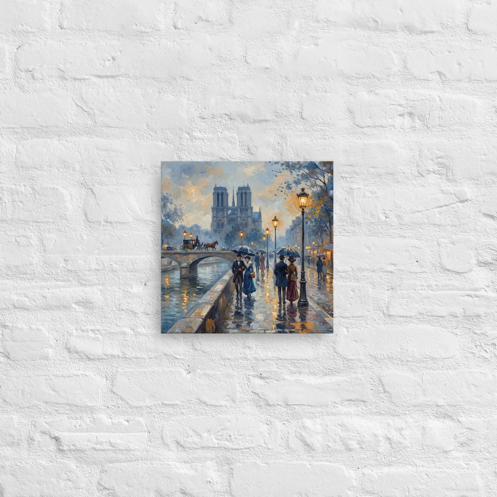 Notre Dame Paris Thin Canvas: Impressionist Style Paris Decor, photo 7