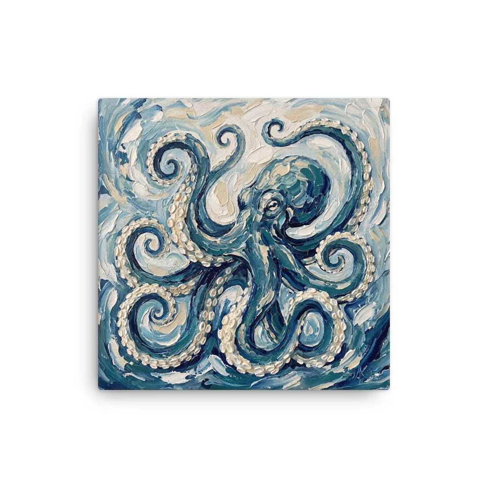 Octopus Thin Canvas: Impasto Style Wall art, photo 2