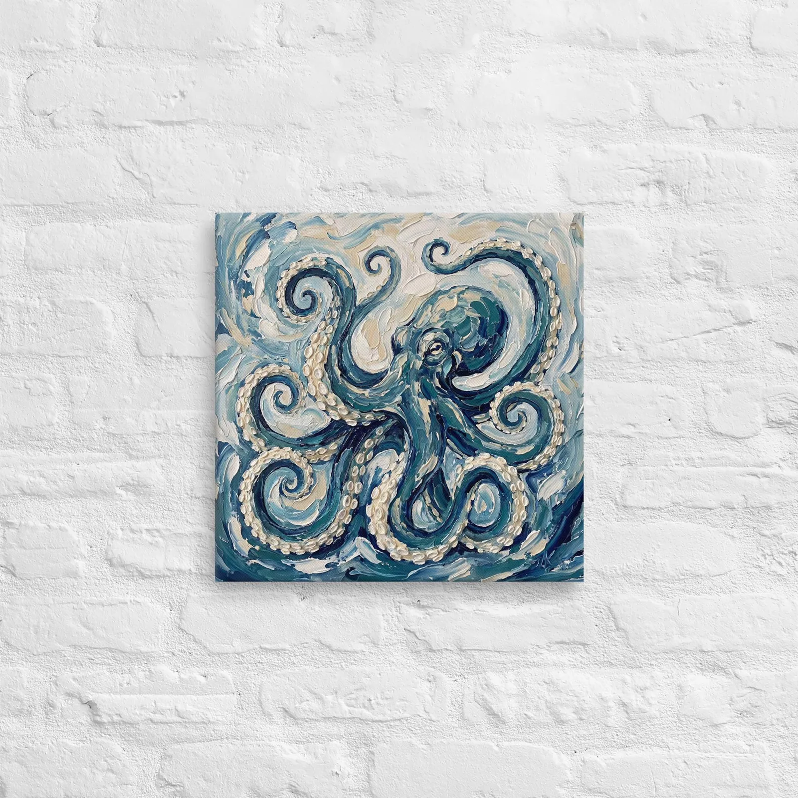 Octopus Thin Canvas: Impasto Style Wall art, photo 4