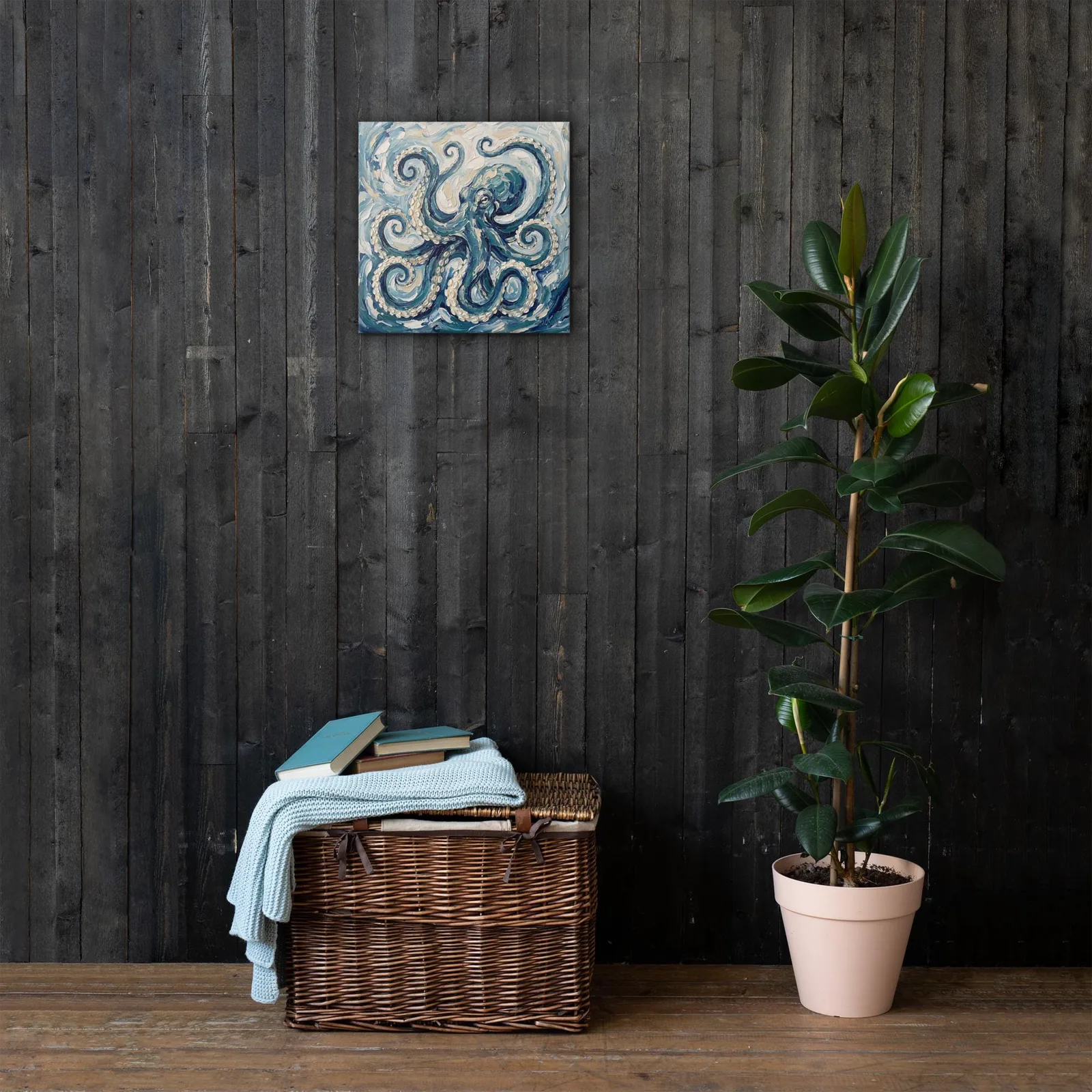 Octopus Thin Canvas: Impasto Style Wall art, photo 9