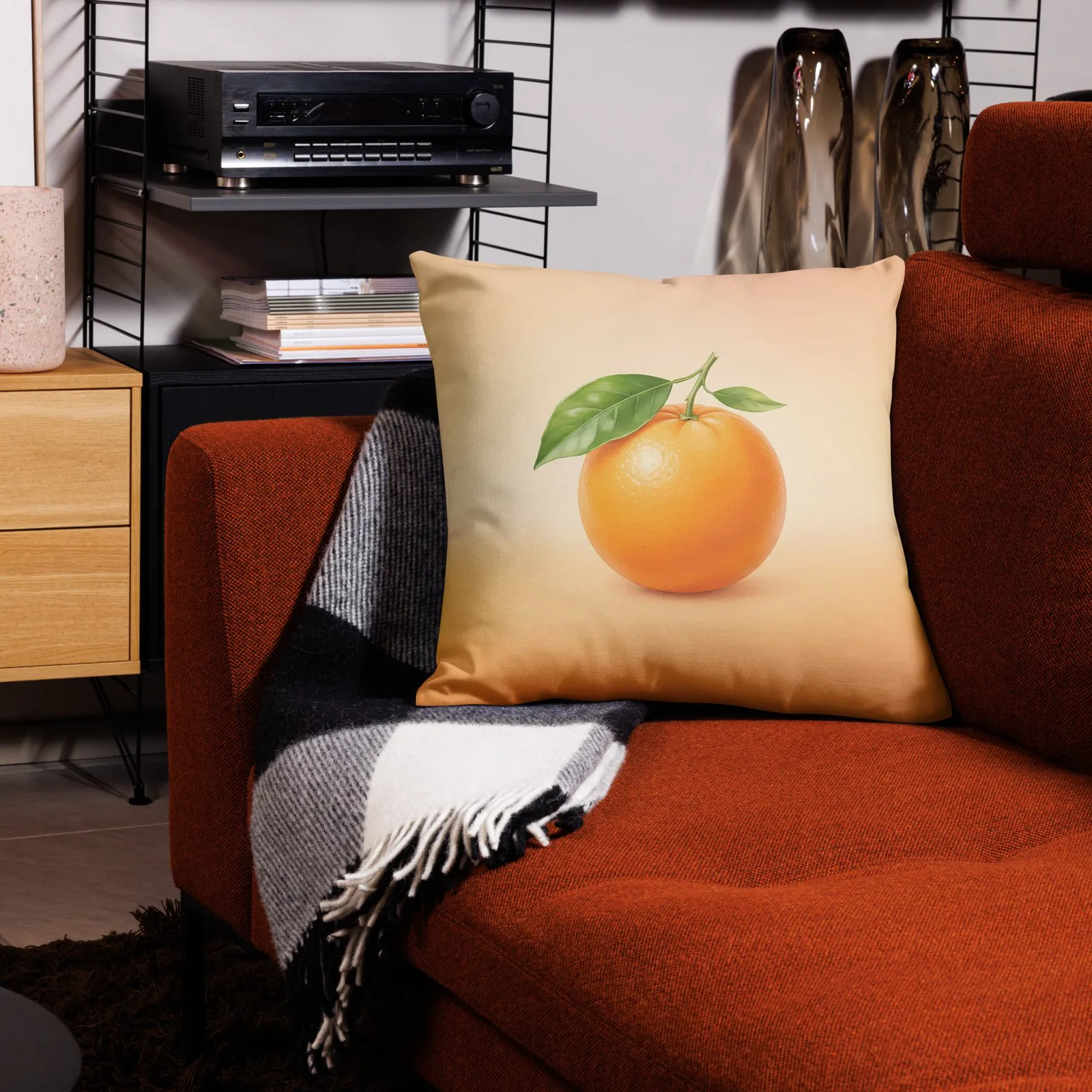Orange Throw Pillow: Citrus Summer Sunshine Decor, photo 5