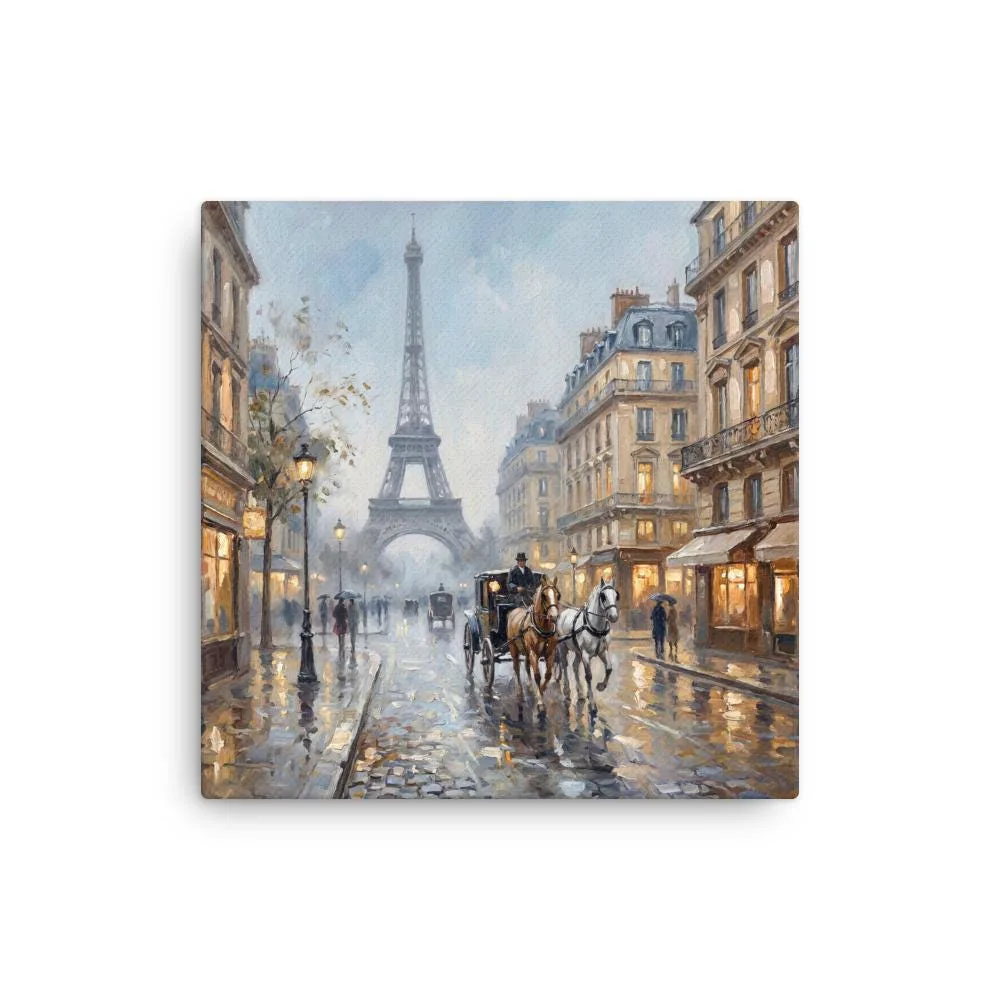 Paris Eiffel Tower Thin Canvas: French Impressionist Style Wall Art