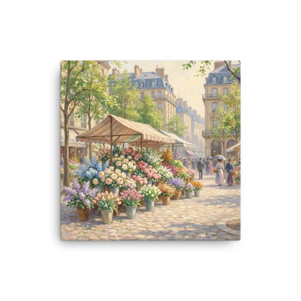 Paris Flower Market Thin Canvas: Spring Impressionist Style Wall Art, photo 2