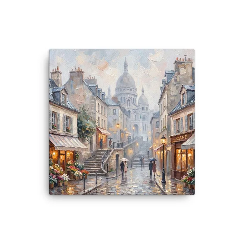 Paris Montmartre Sacré Cœur Thin Canvas: French Impressionist Style Wall Art